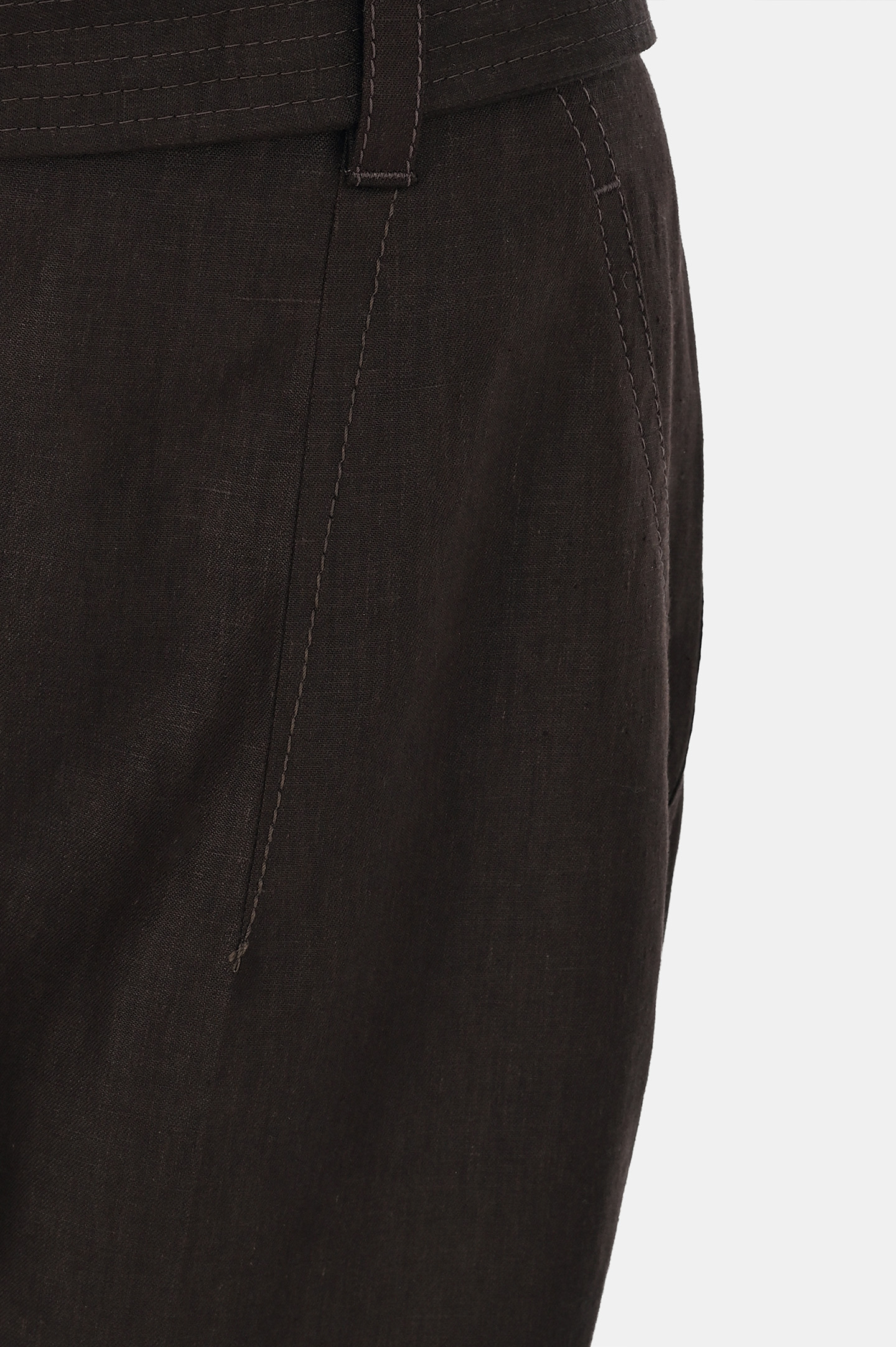 Брюки+пояс BRUNELLO  CUCINELLI ML142P8559, цвет: Темно-коричневый, Женский