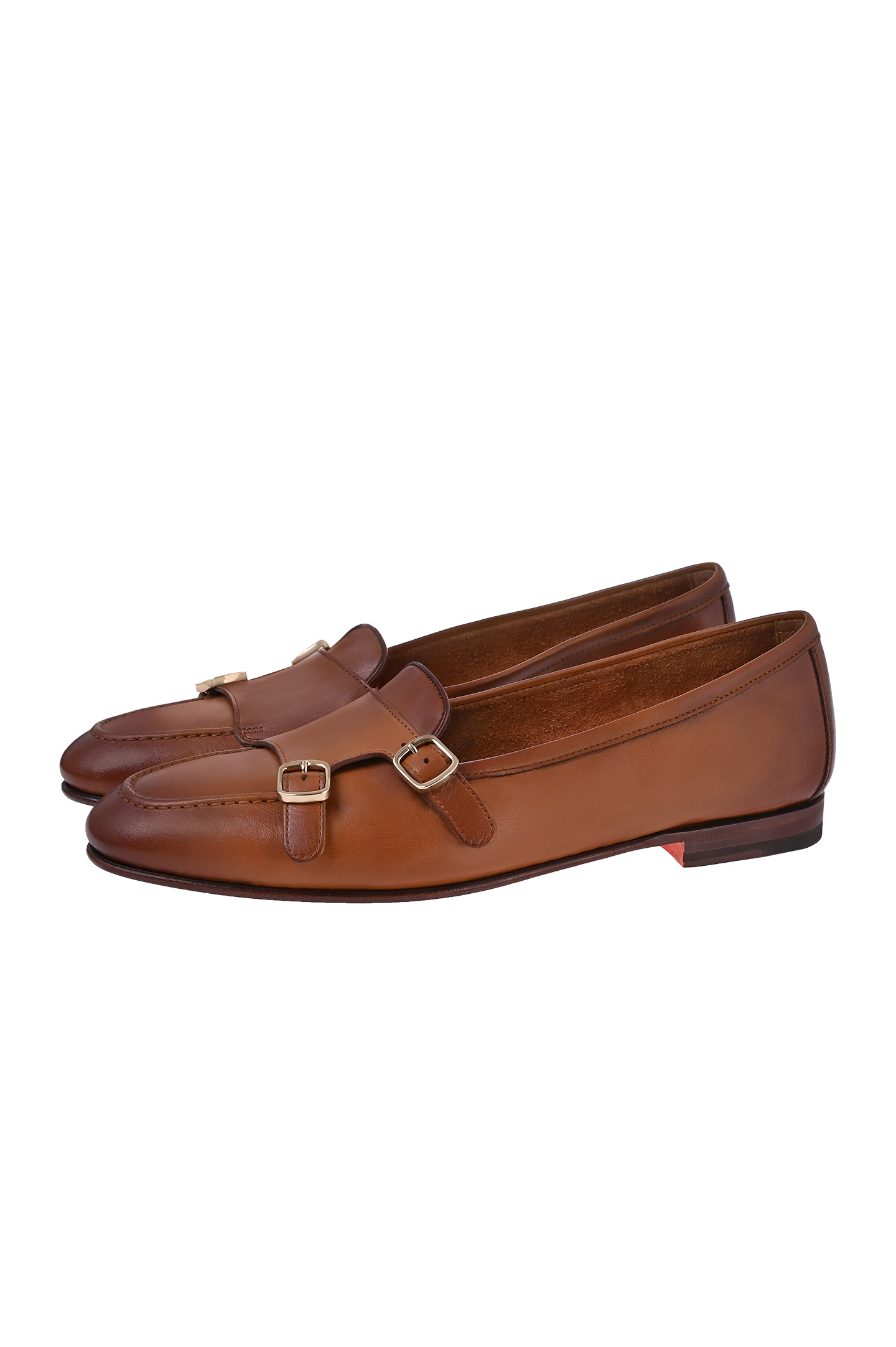 Кожаные лоферы SANTONI WUNY71009SA4SLGAC50, цвет: Коричневый, Женский