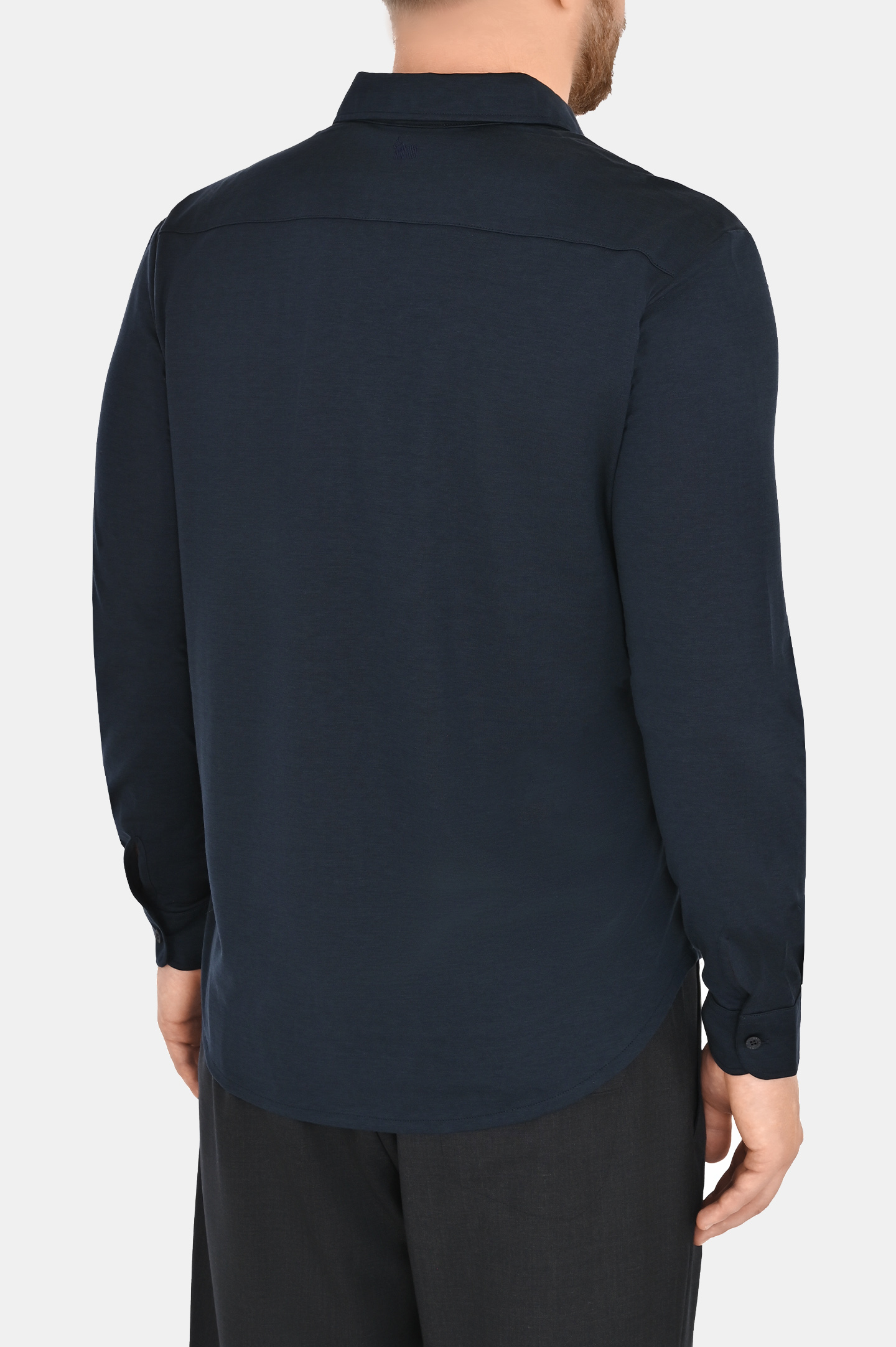 Рубашка из шелка и хлопка COLOMBO TS00382/-/A00897, цвет: Темно-синий, Мужской