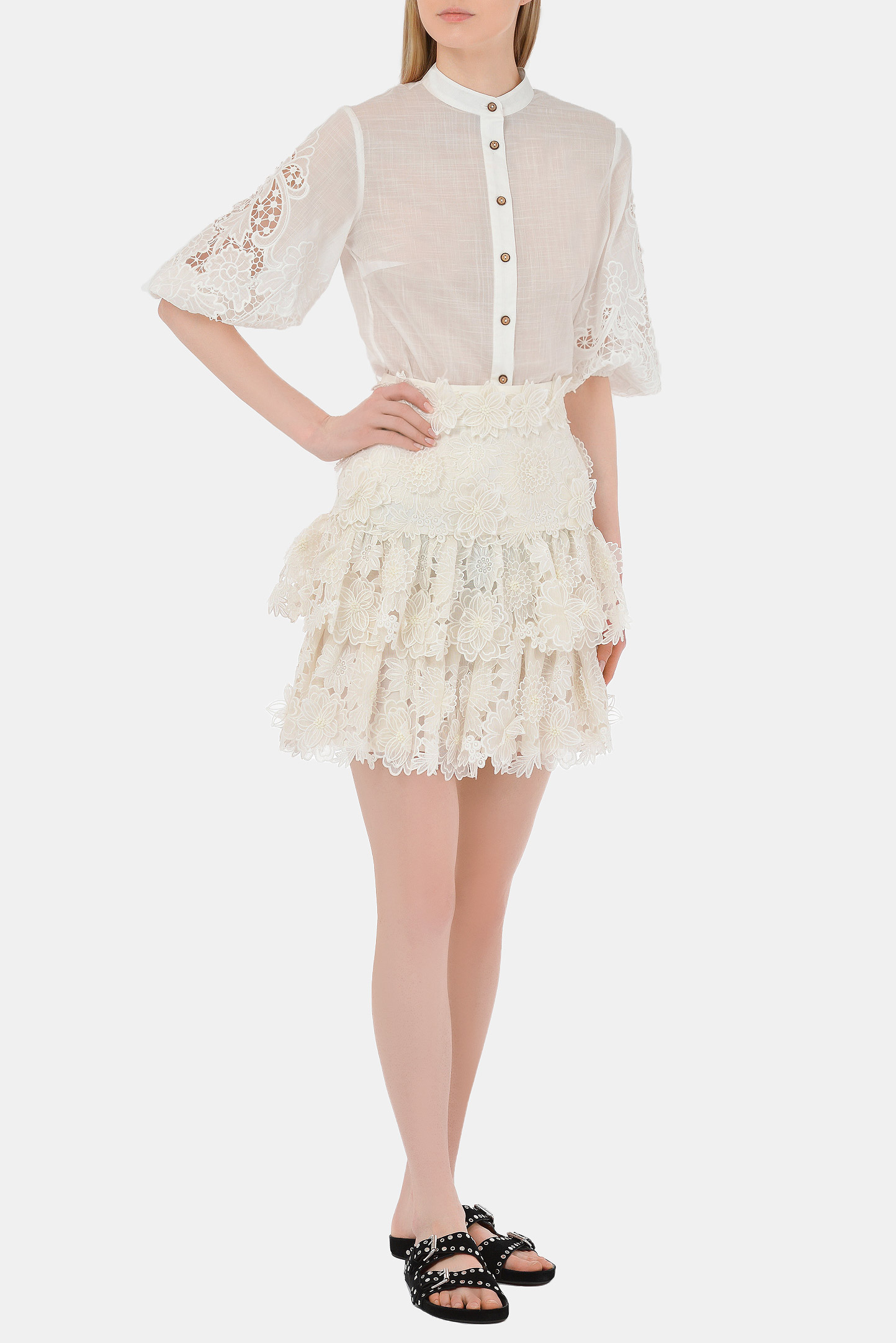 Юбка ZIMMERMANN 9859SAND NAT, цвет: Белый, Женский