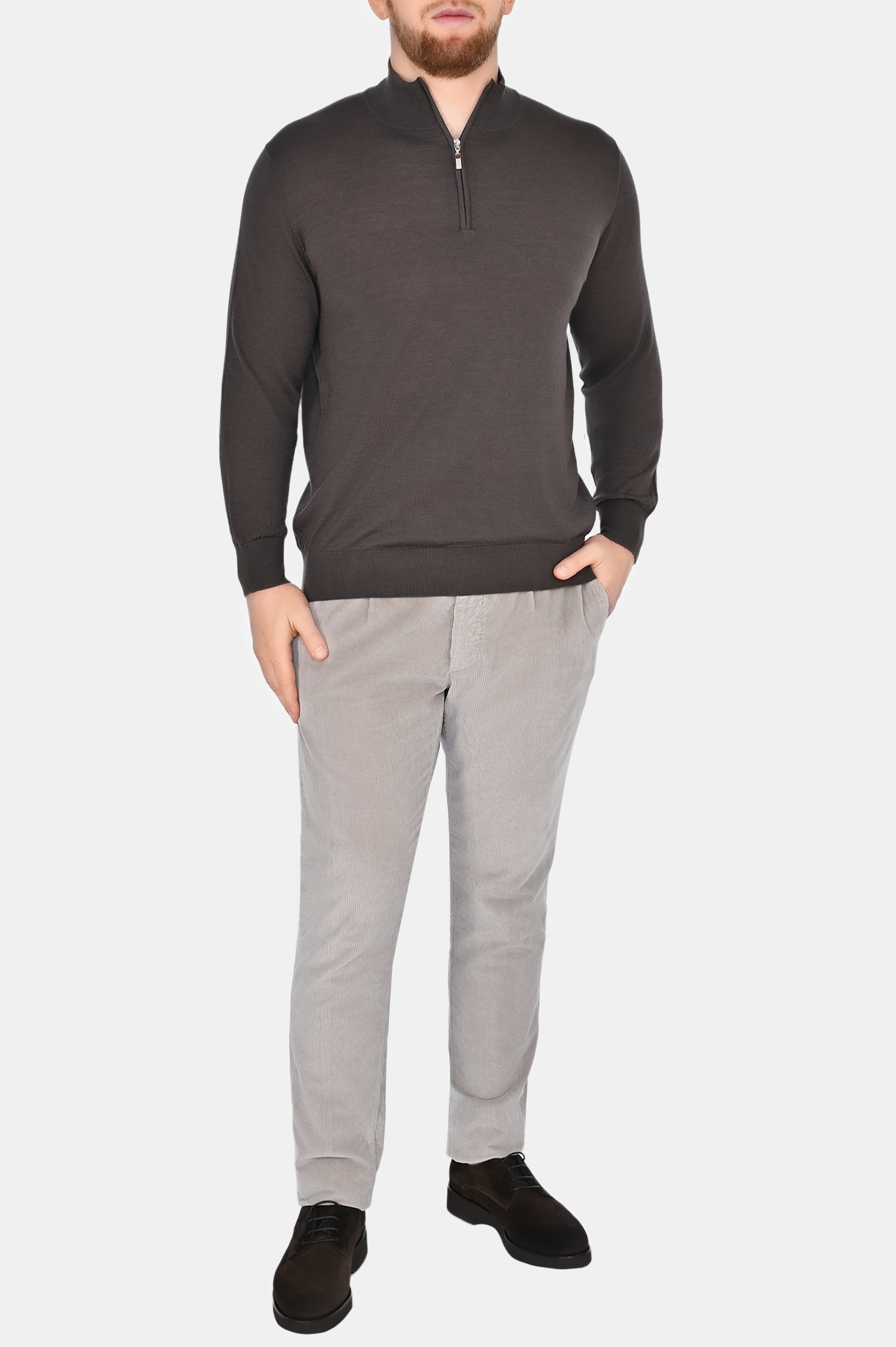 Свитер с высоким воротом DORIANI CASHMERE 18181/B-NoAnt , цвет: Темно-коричневый, Мужской