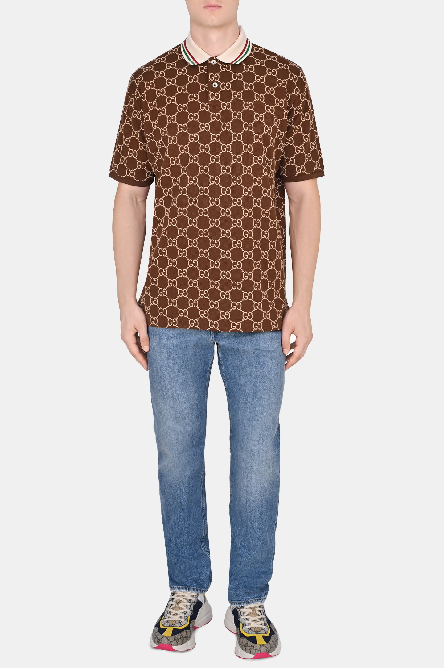 Поло GUCCI 598956 XJB0U, цвет: Коричневый, Мужской
