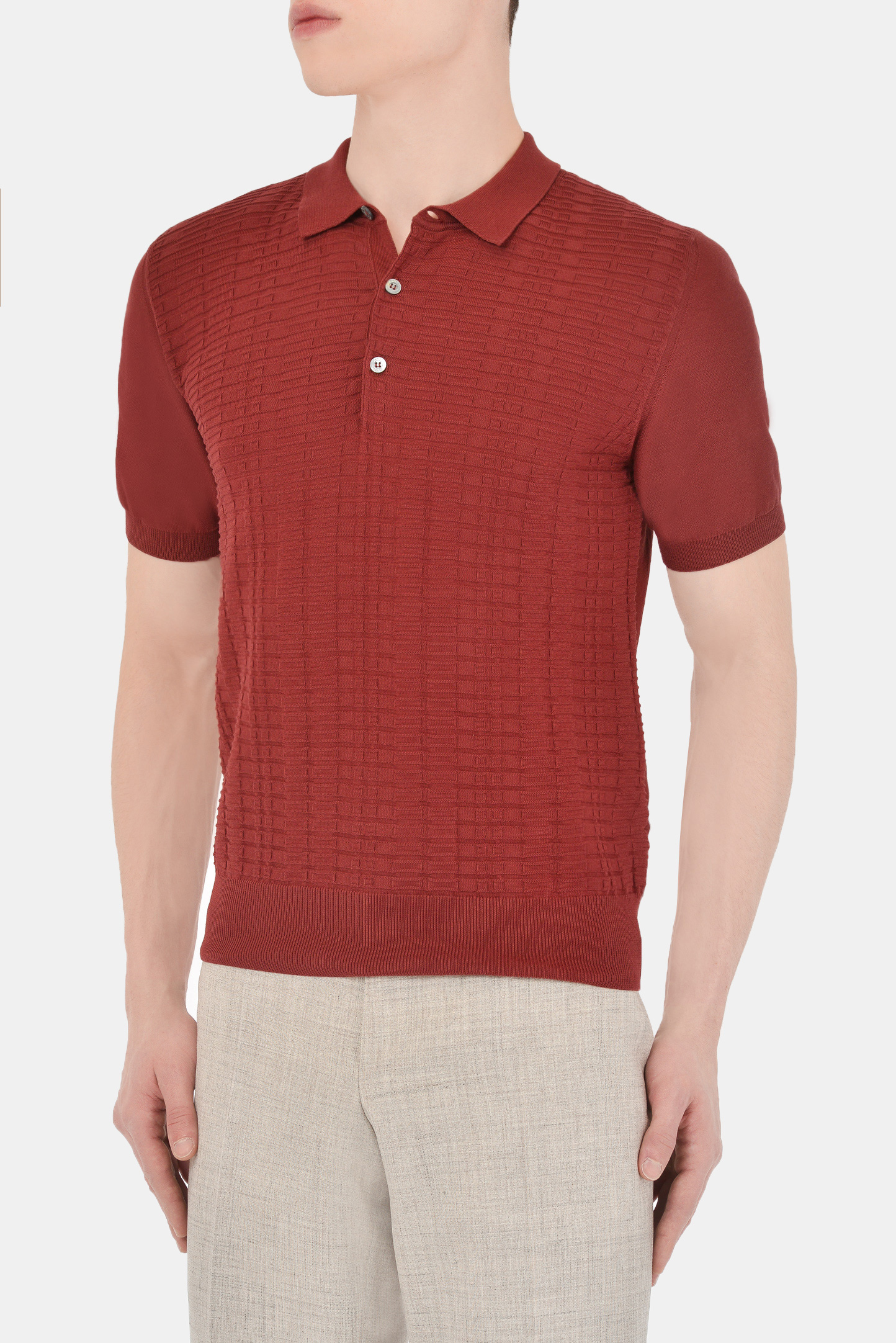 Поло CANALI MK01131/903 С0318, цвет: Бордовый, Мужской