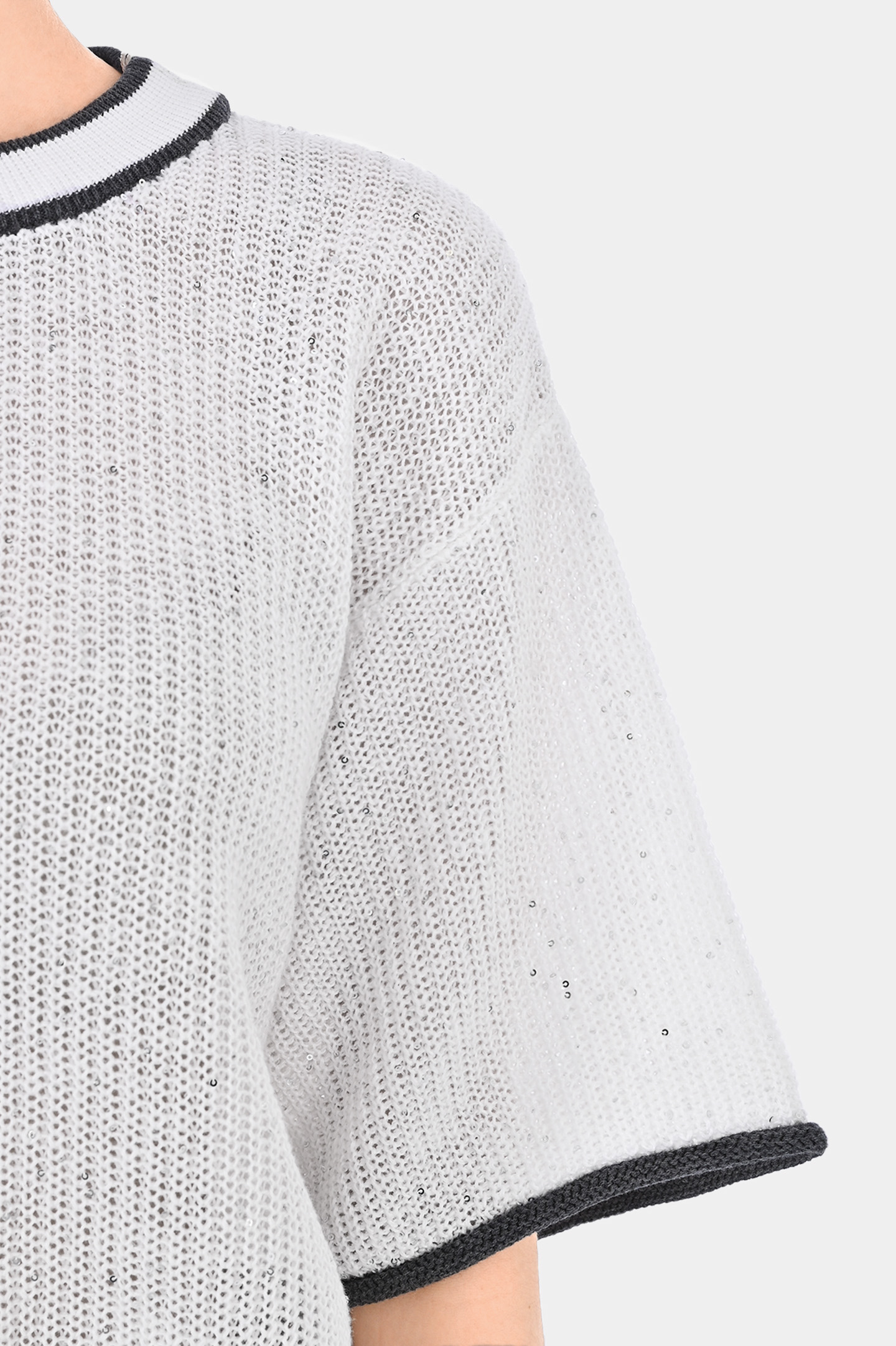 Джемпер с пайетками BRUNELLO  CUCINELLI MCO555900, цвет: Белый, Женский