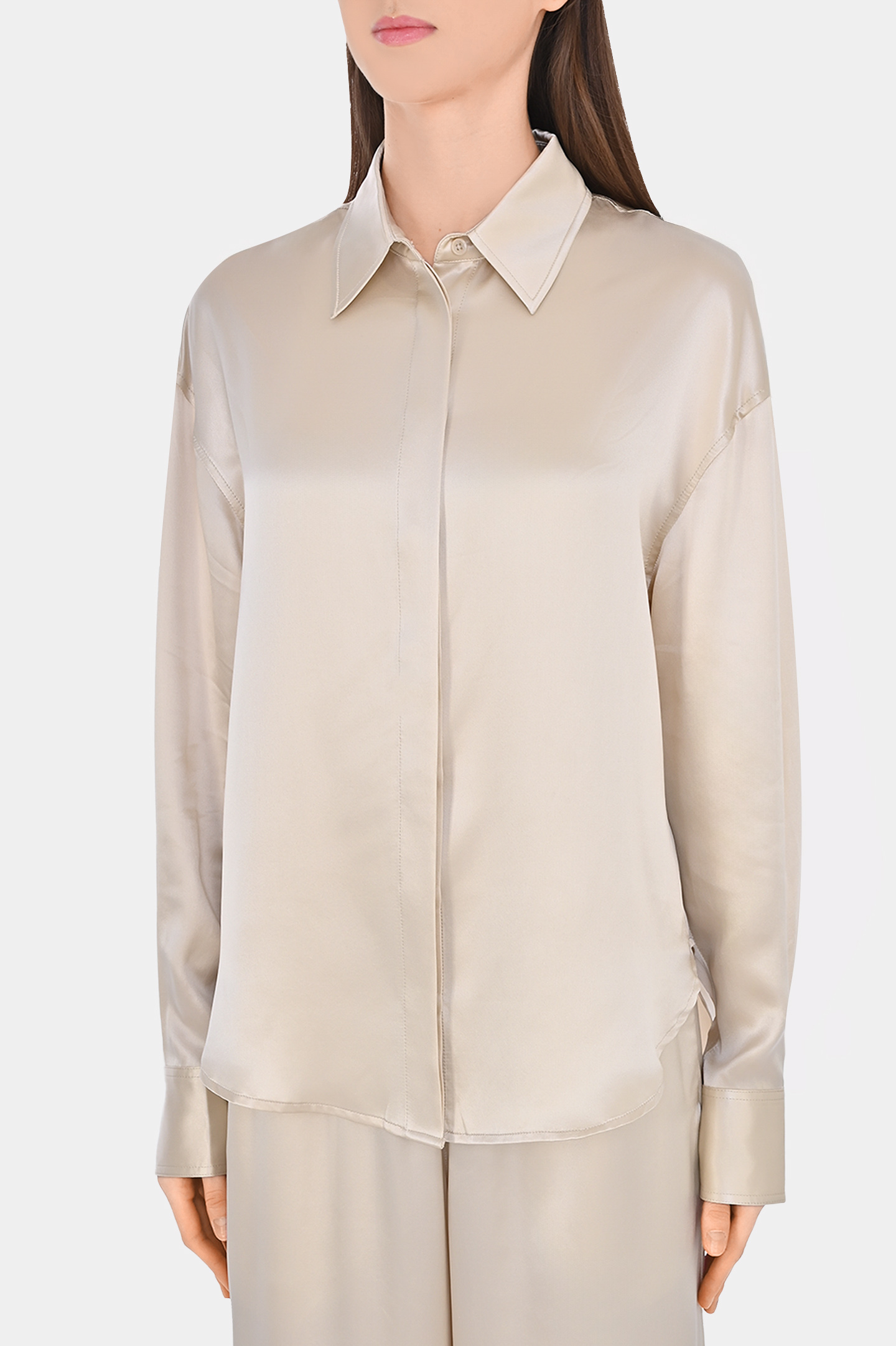Блуза-рубашки из шелка JACOB LEE WSS016SS24PW, цвет: Светло-бежевый, Женский