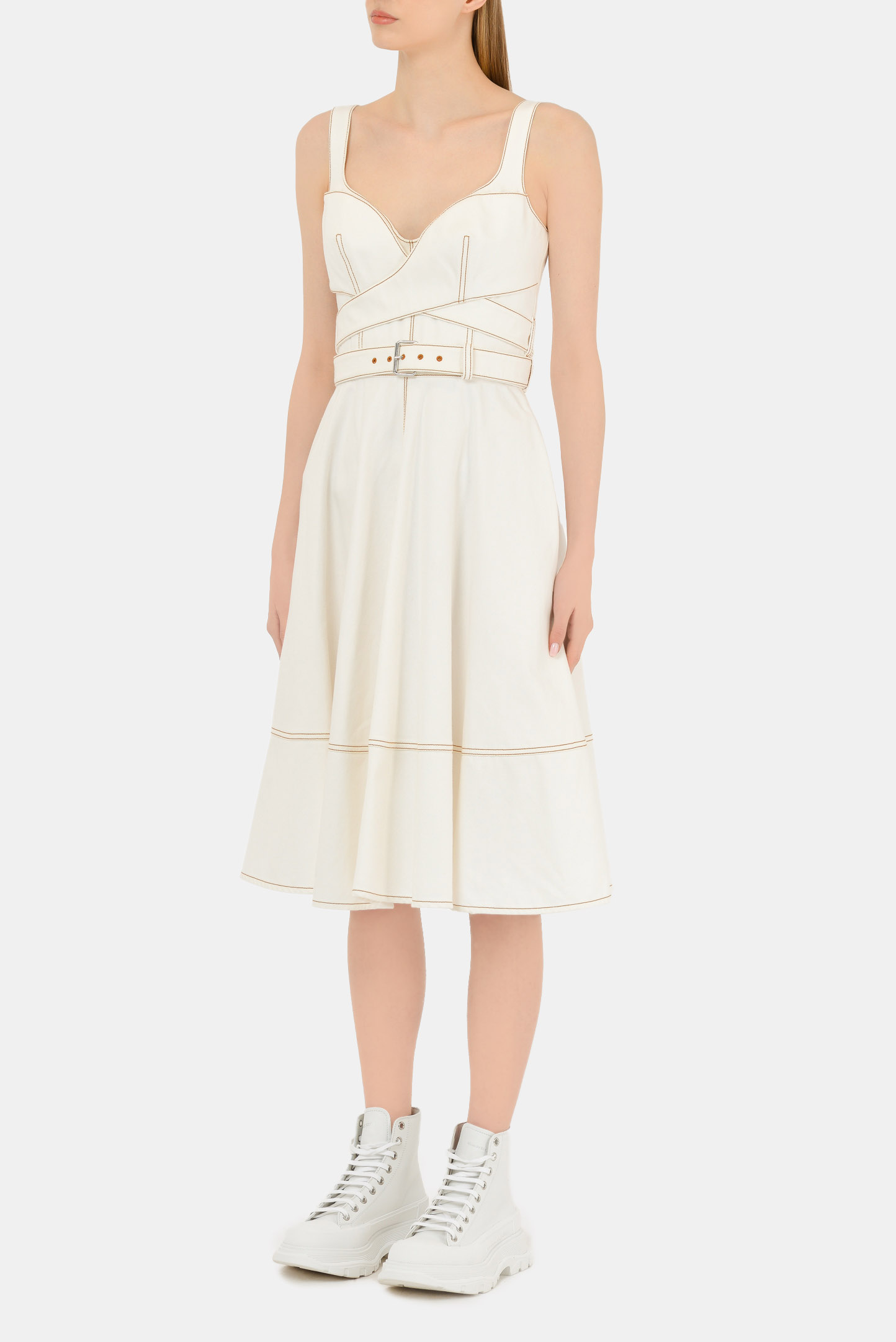 Платье ALEXANDER MCQUEEN 648946 QMAA9, цвет: Белый, Женский