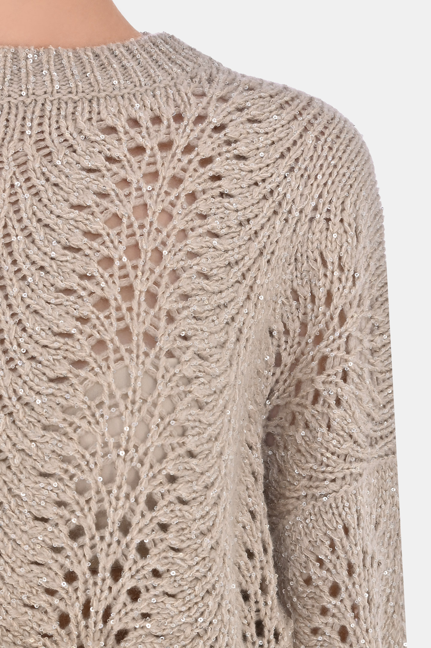 Свитер BRUNELLO  CUCINELLI MPT361500, цвет: Светло-бежевый, Женский