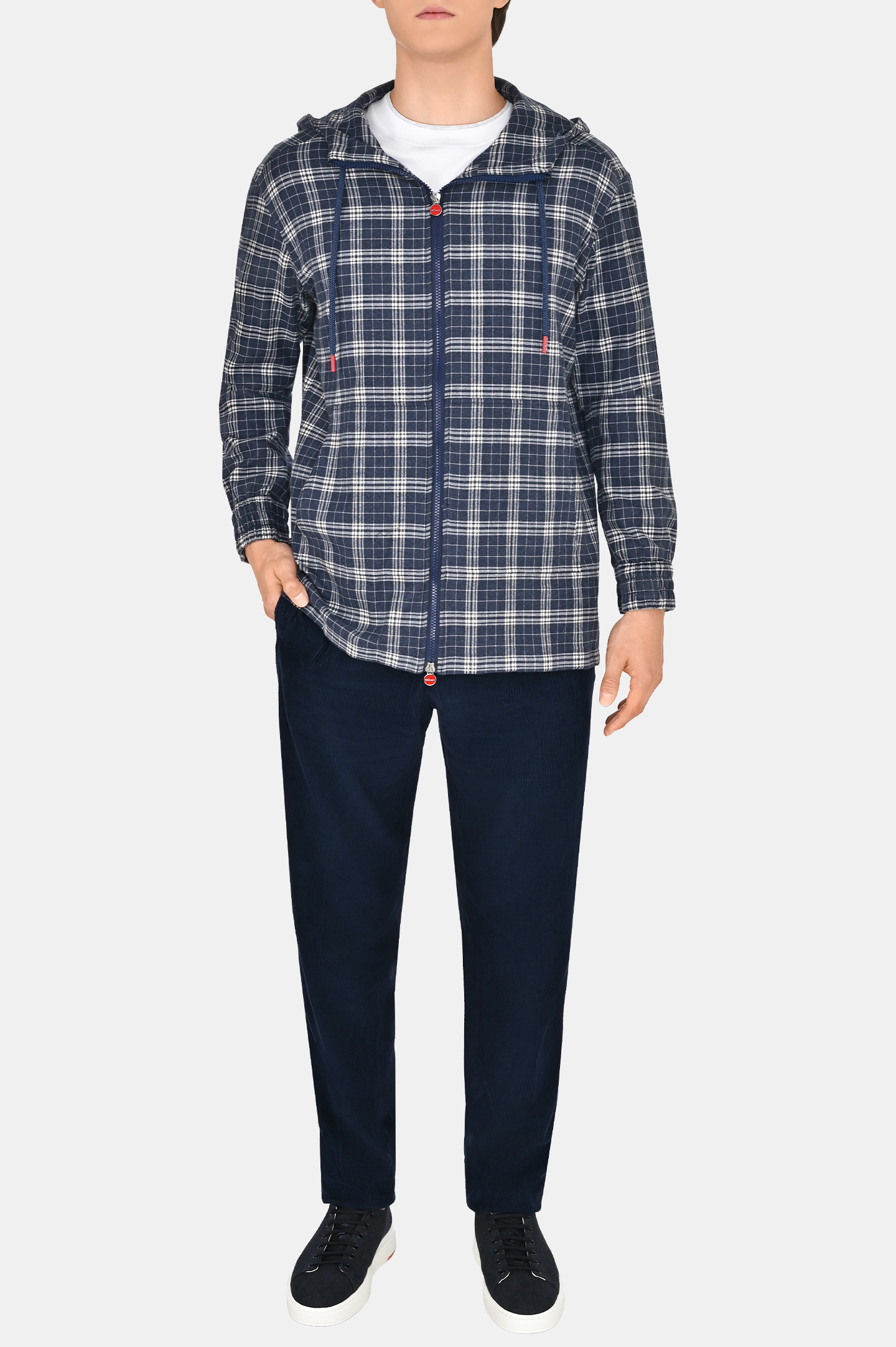 Вельветовые брюки KITON UPLACK0110F0, цвет: Темно-синий, Мужской