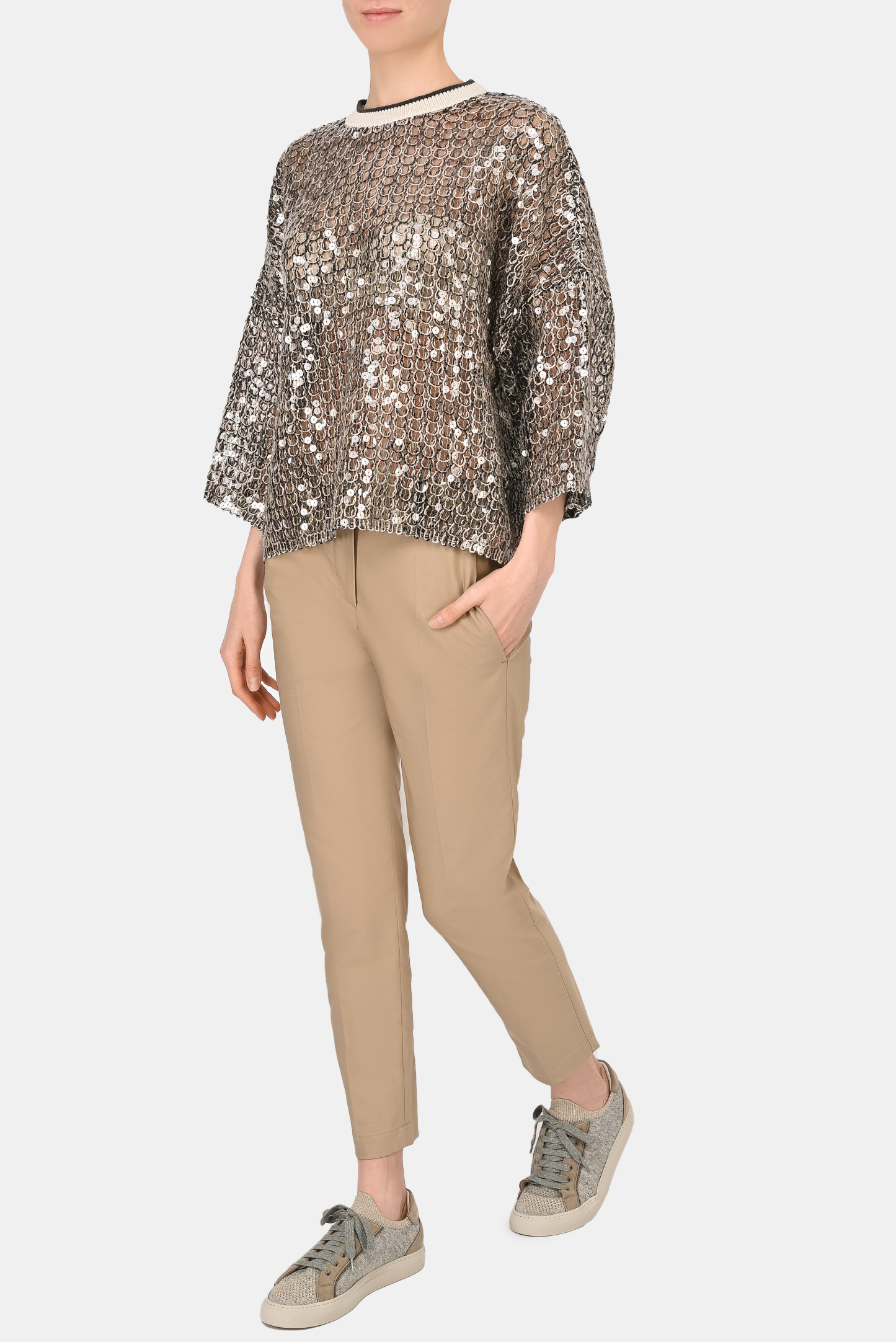 Блуза BRUNELLO  CUCINELLI M3YR02500, цвет: Бежевый, Женский