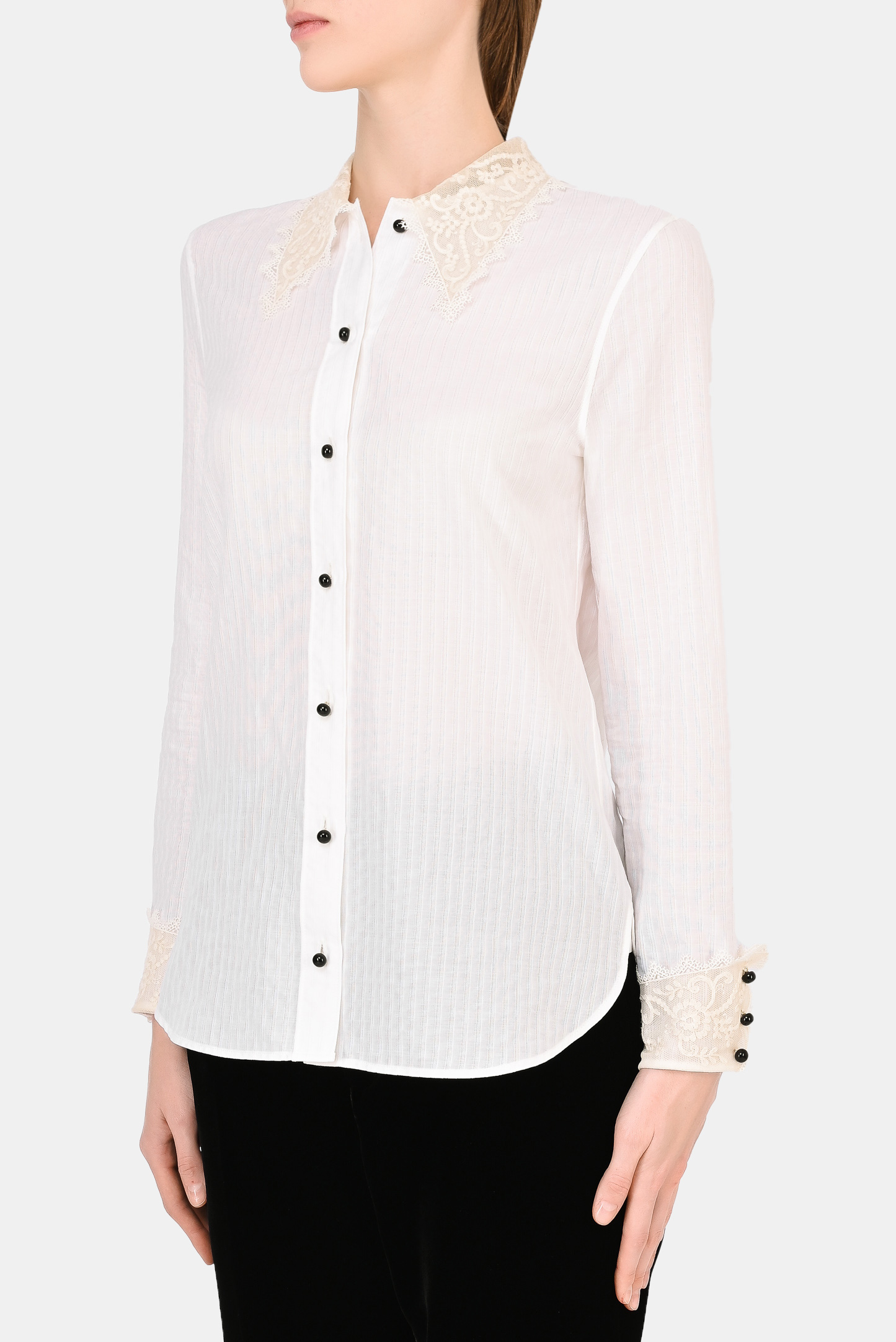 Блуза SAINT LAURENT 661141 Y3D31, цвет: Белый, Женский