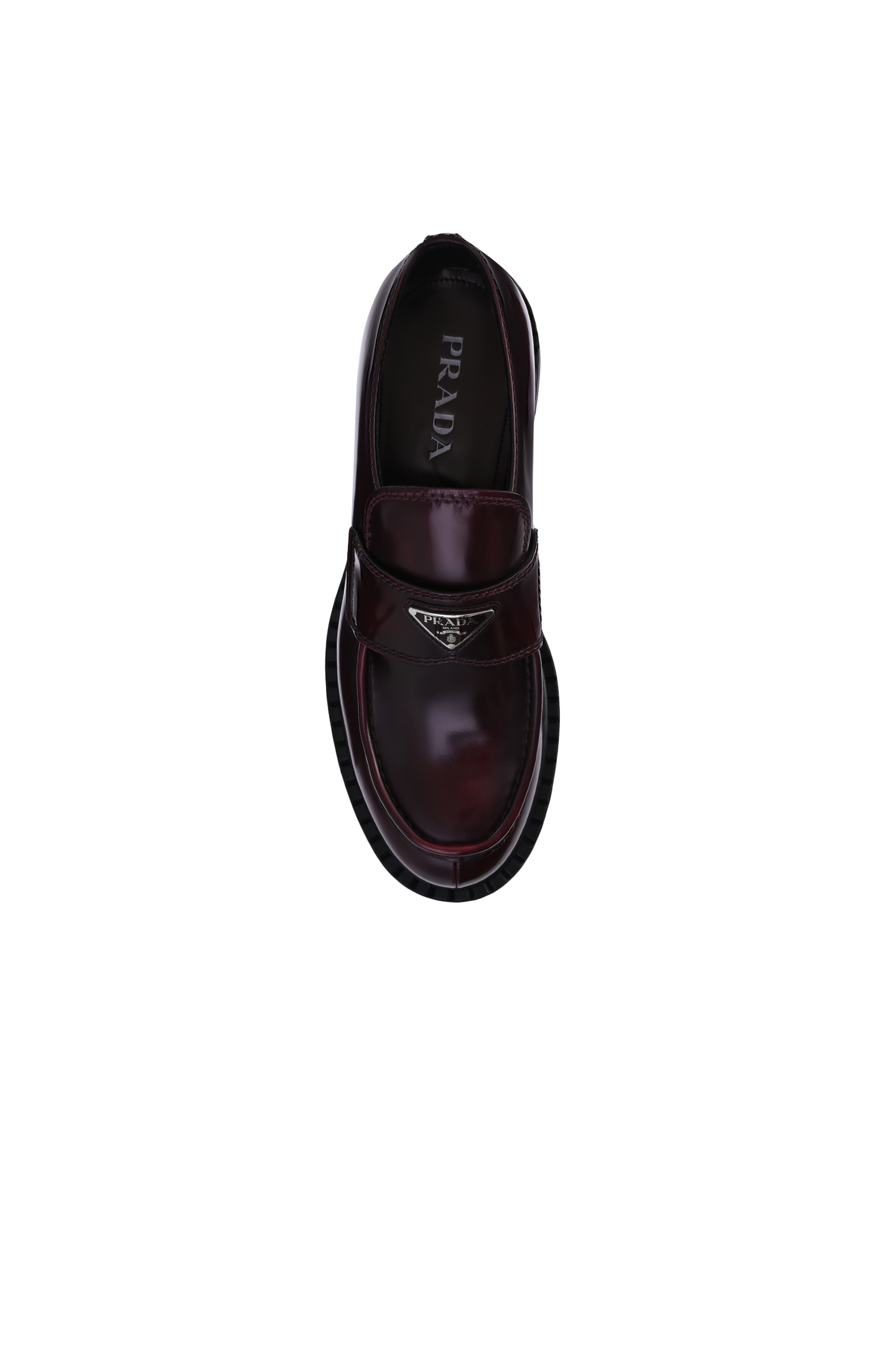 Лоферы PRADA 2DE127055F0PLN, цвет: Бордовый, Мужской