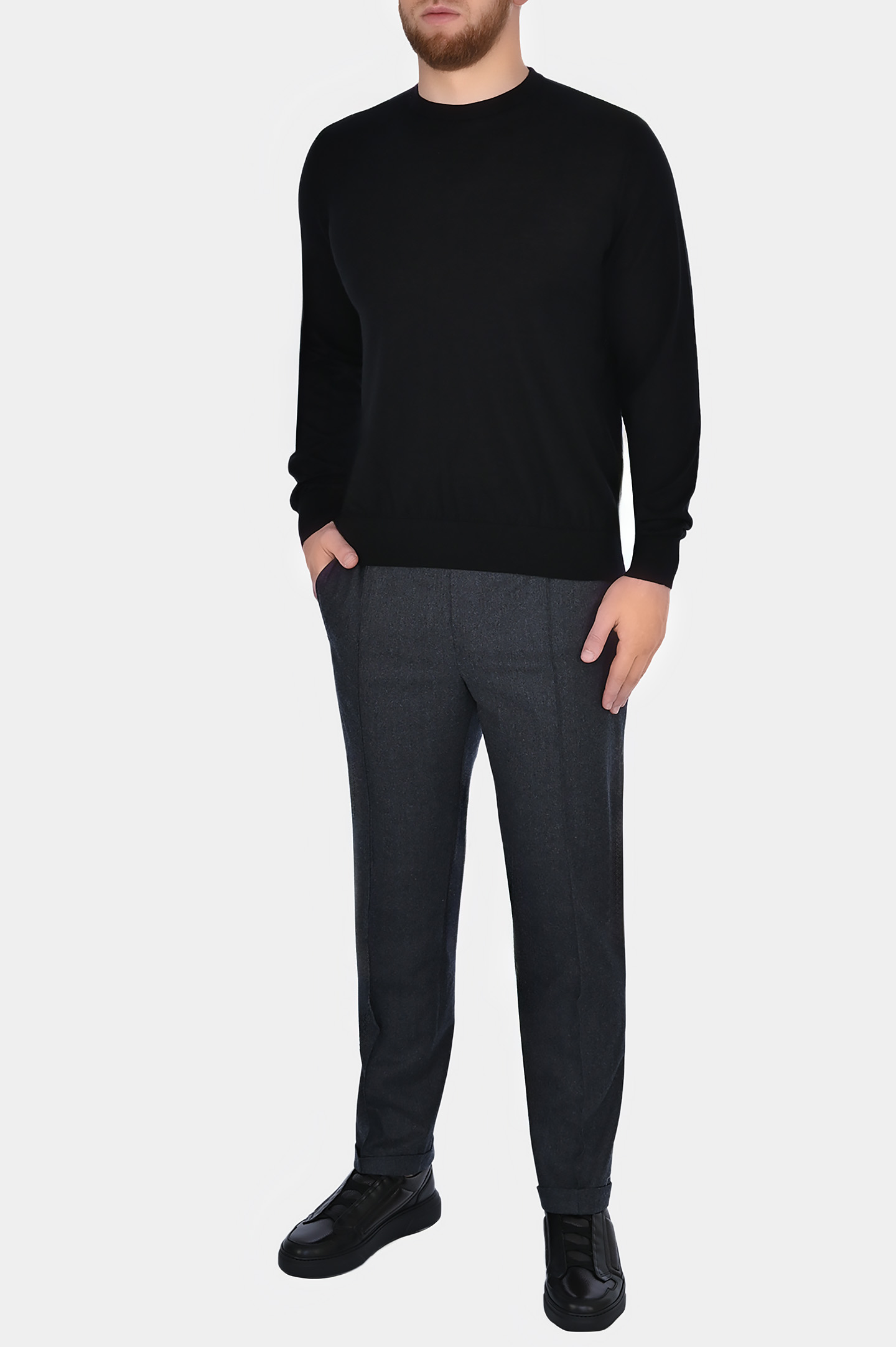 Свитер DORIANI CASHMERE 18000, цвет: Черный, Мужской