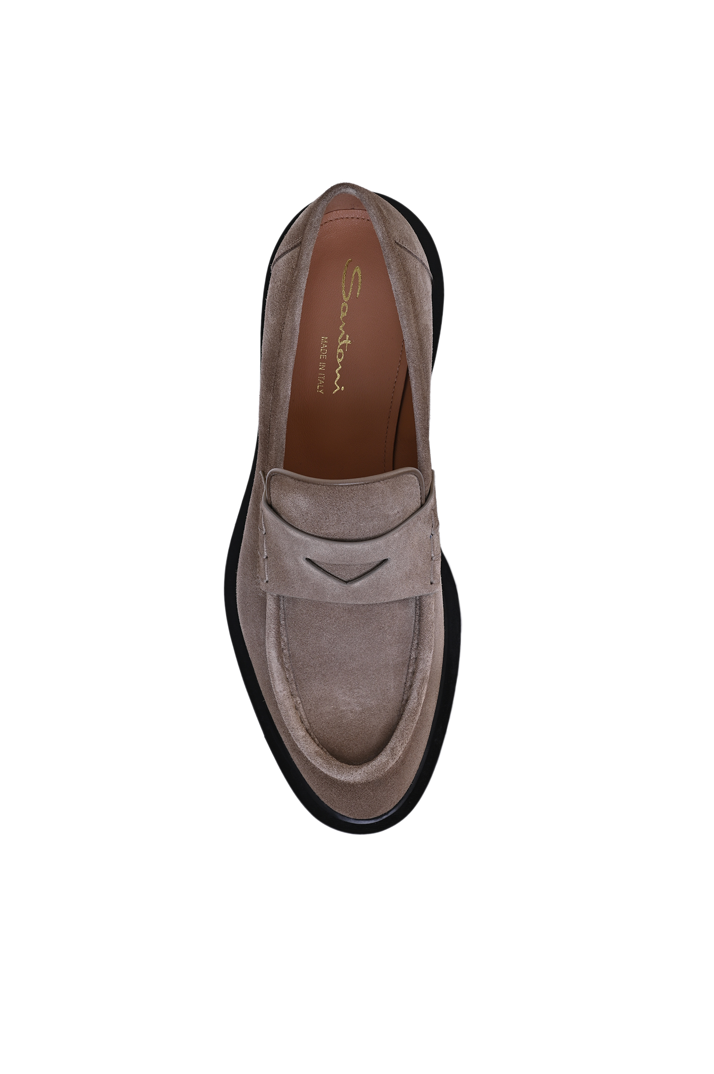 Замшевые пенни-лоферы SANTONI WUCG59020NERNHSYM45, цвет: Бежевый, Женский