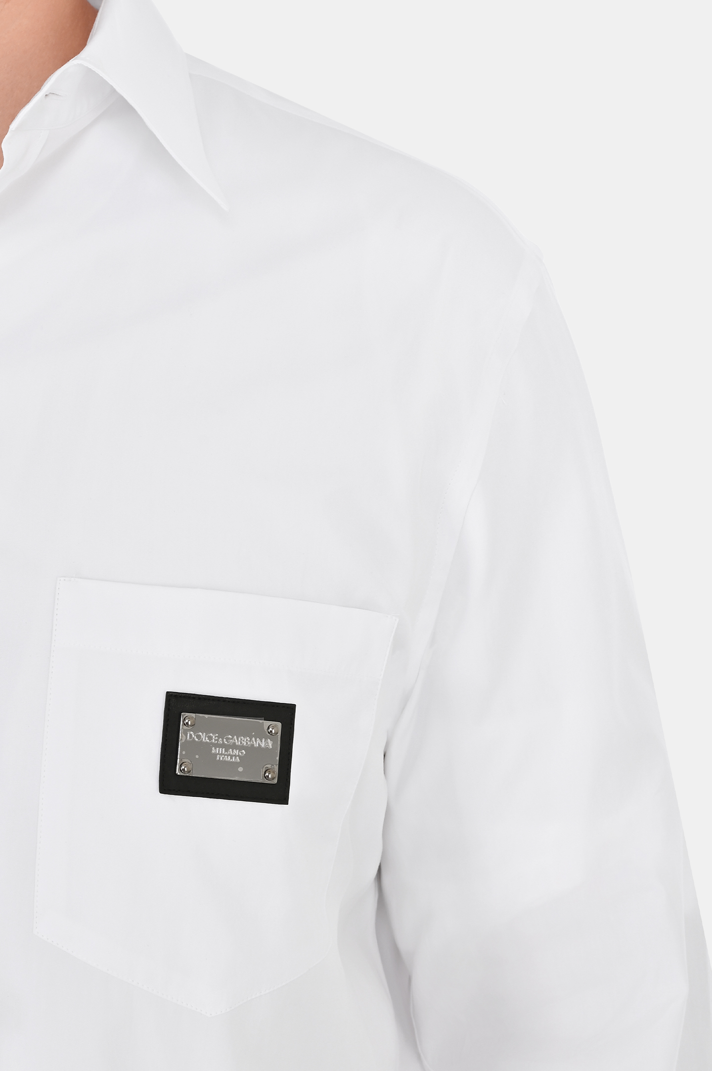Рубашка с логотипом DOLCE & GABBANA G5JG4T FU5U8, цвет: Белый, Мужской