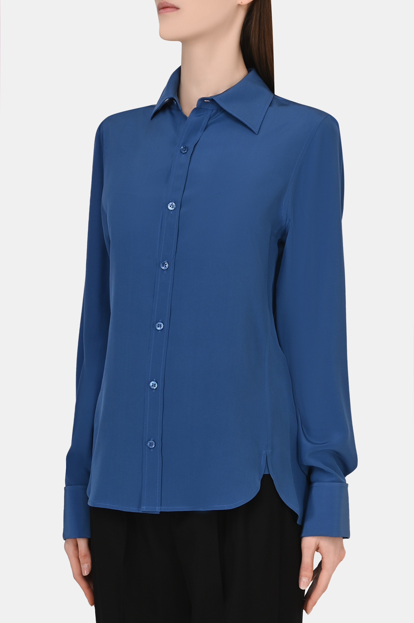 Рубашка SAINT LAURENT 690774 Y100W 4560, цвет: Синий, Женский