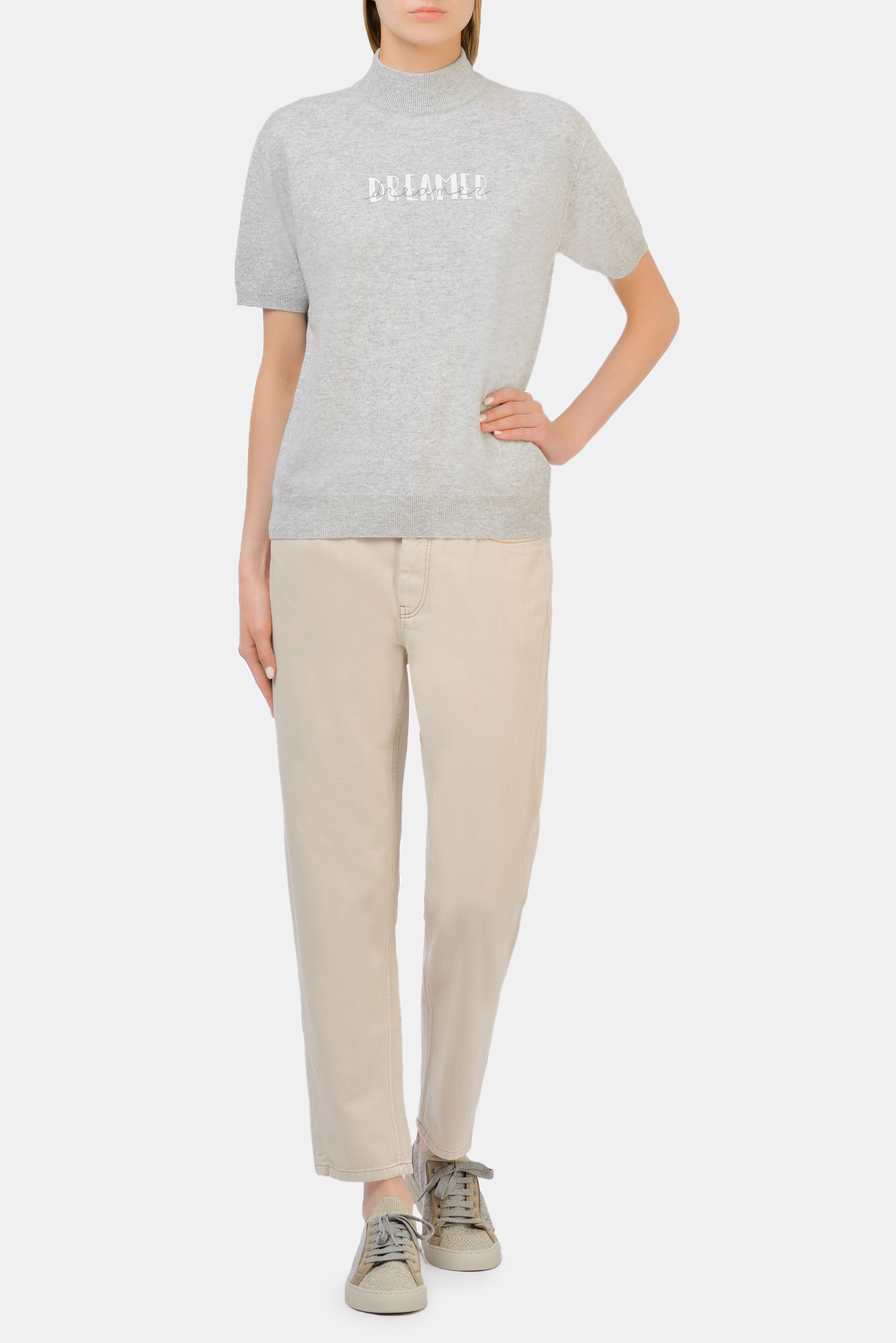 Свитер BRUNELLO  CUCINELLI M16171804P, цвет: Серый, Женский