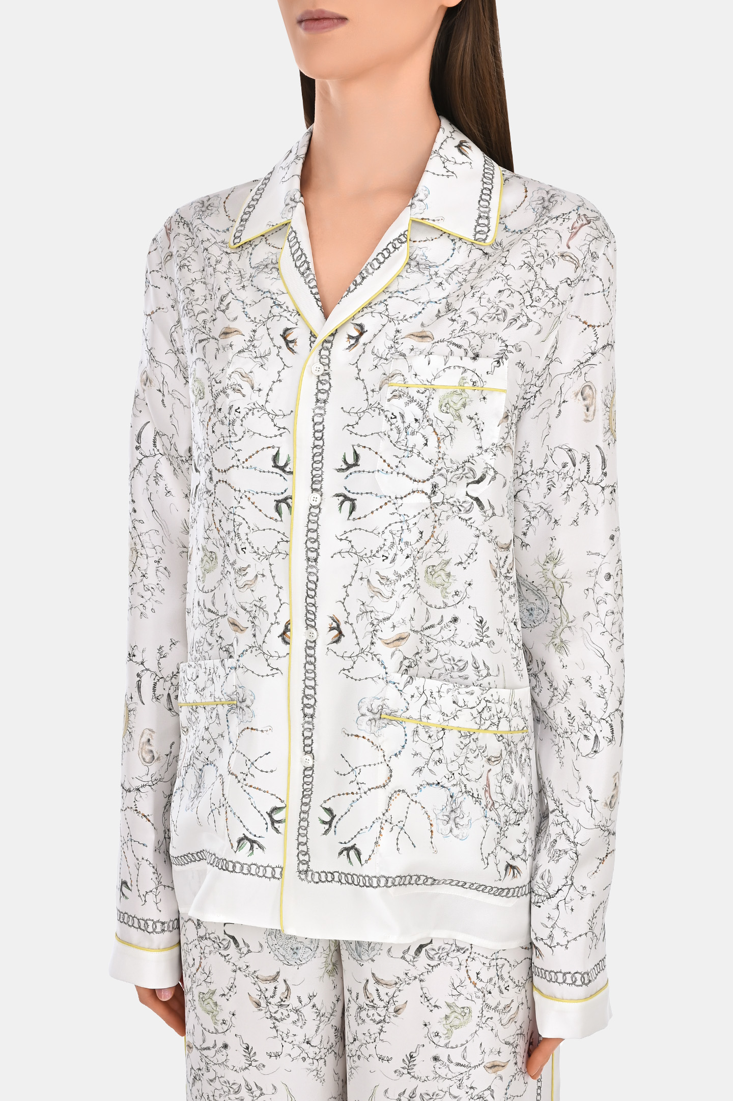 Шелковая блуза с принтом FABIANA FILIPPI CAD274F525 H408 , цвет: Белый, Женский