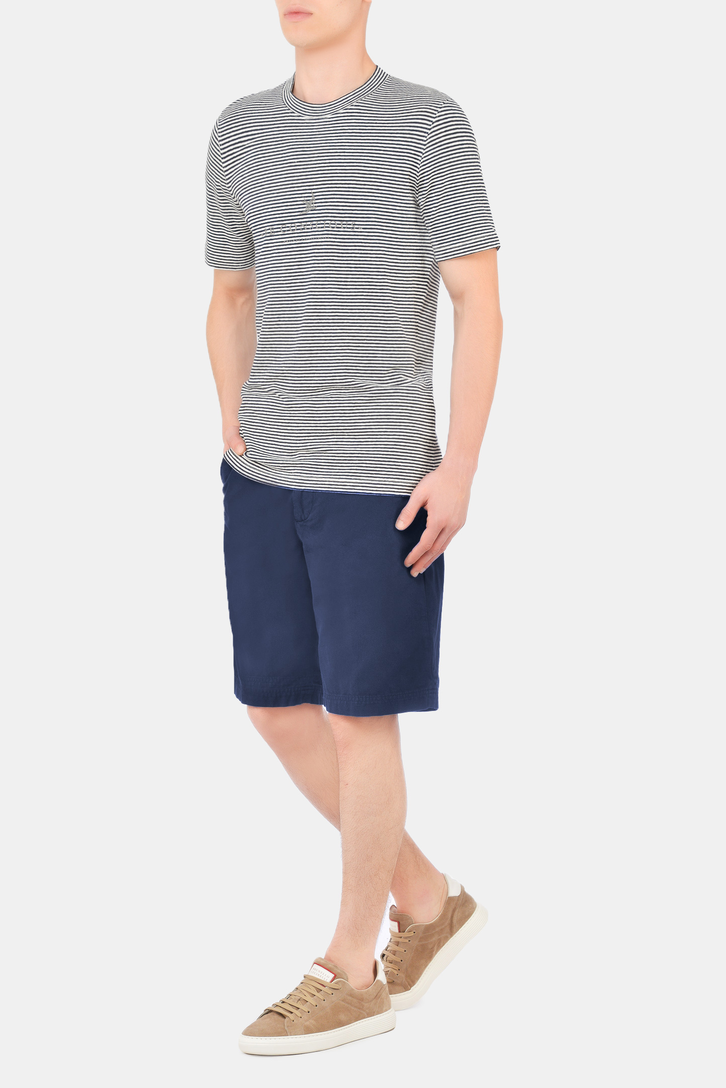 Футболка BRUNELLO  CUCINELLI MTS687127, цвет: Синий, Мужской