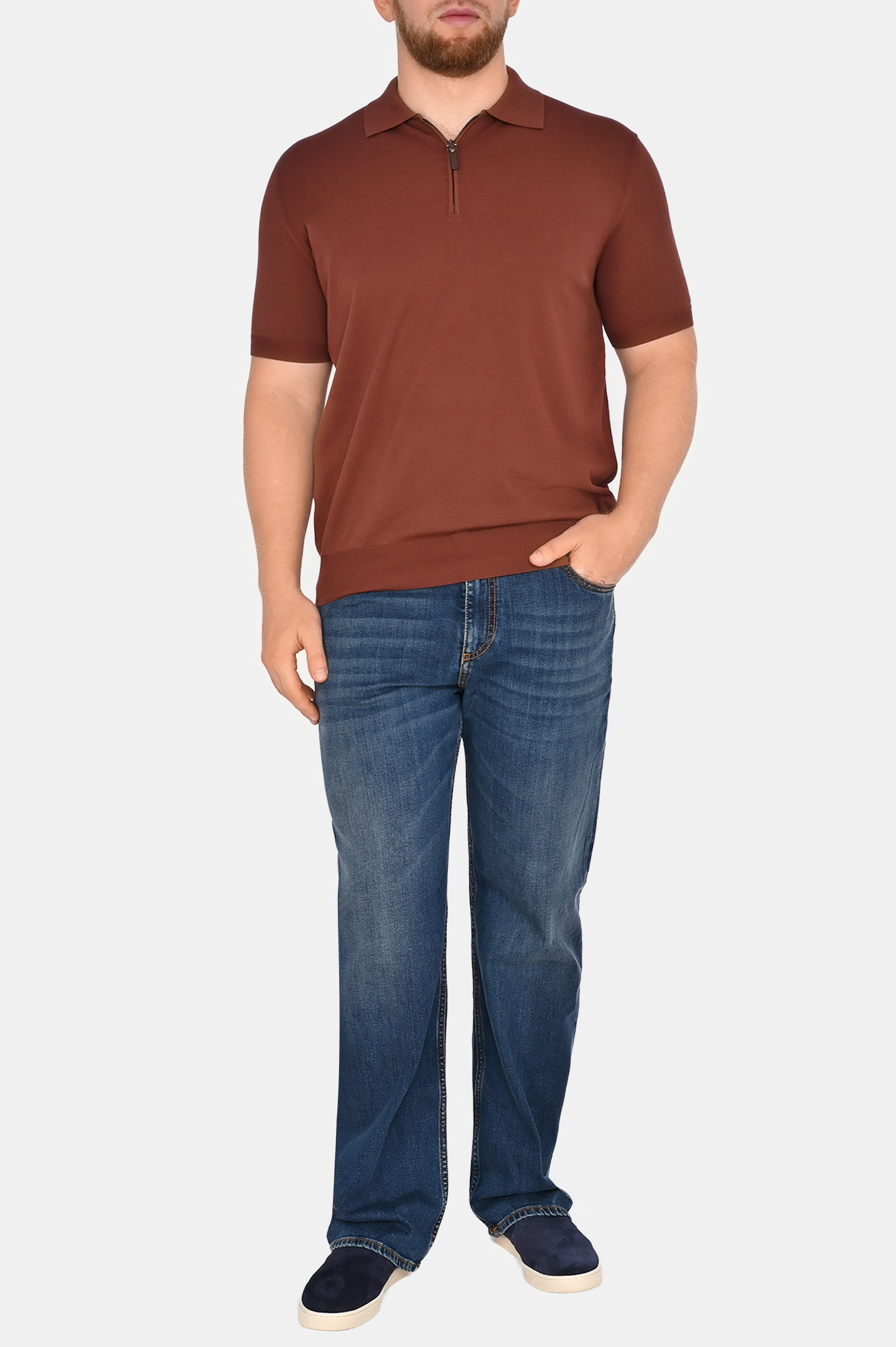 Поло (Джемпер) CANALI MK00145 C0454, цвет: Бордовый, Мужской