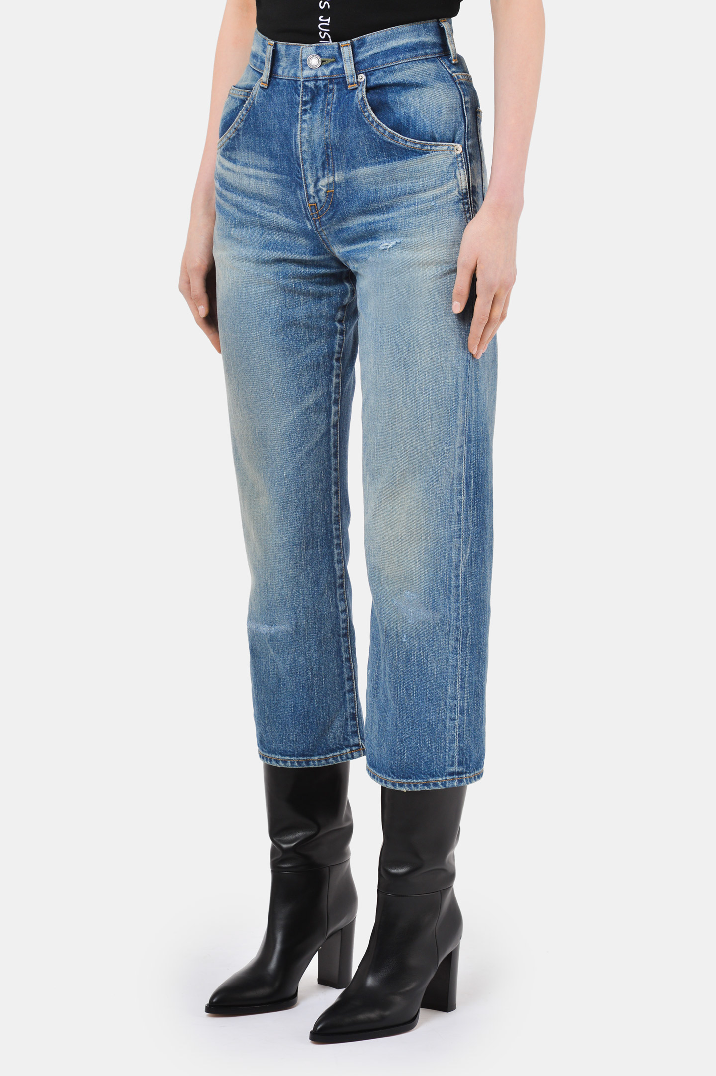 Джинсы SAINT LAURENT 635895 Y945P, цвет: Синий, Женский