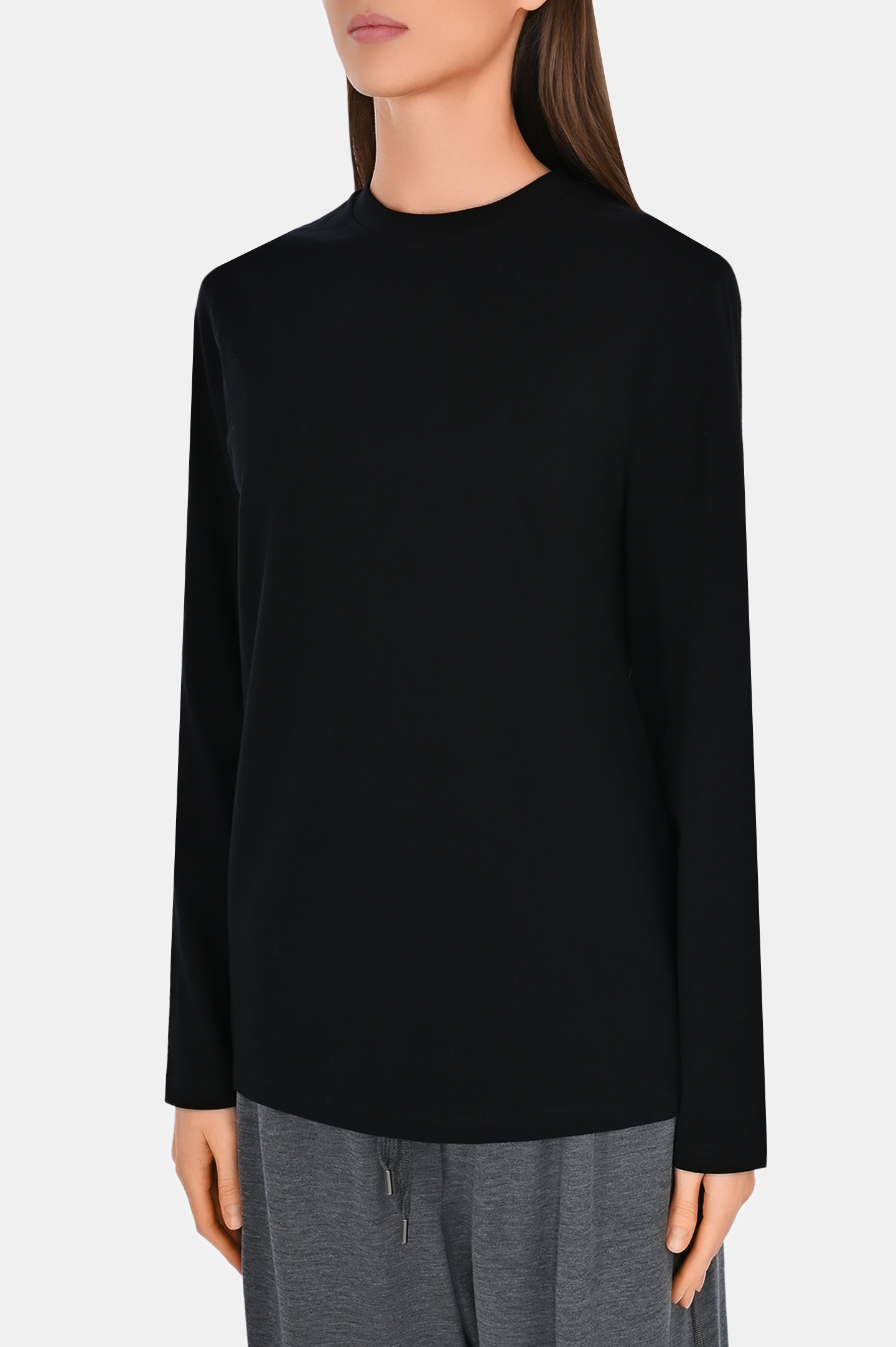 Лонгслив с логотипом JIL SANDER J02GC0129 J46219, цвет: Черный, Женский