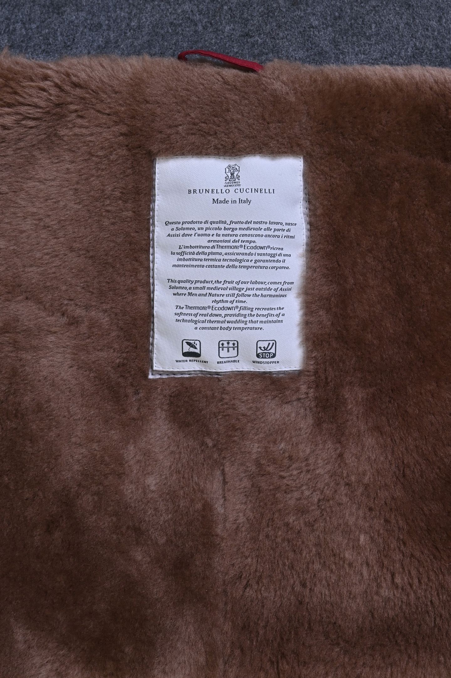 Меховое пальто BRUNELLO  CUCINELLI MM4006478, цвет: Серый, Мужской