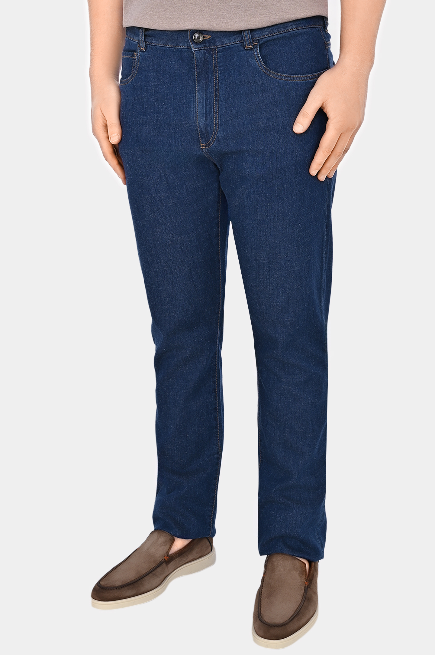 Прямые базовые джинсы CANALI PD01349 91700/1, цвет: Синий, Мужской