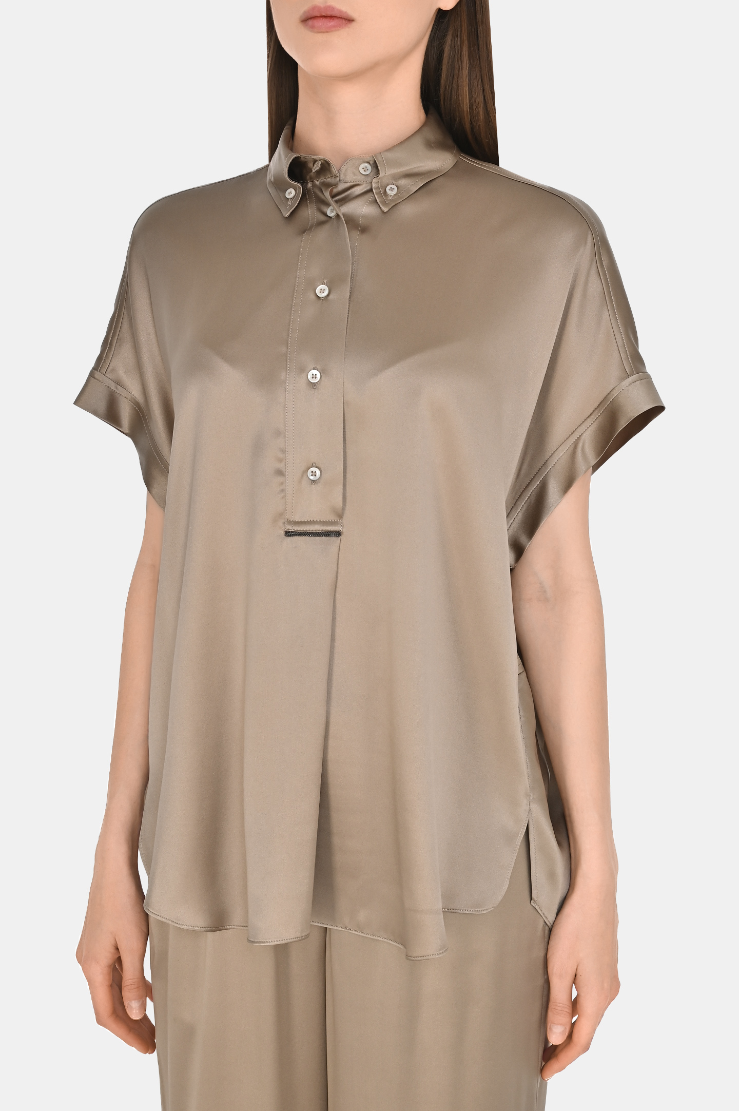 Блуза (Рубашка) BRUNELLO  CUCINELLI M0C59RA915, цвет: Бежевый, Женский