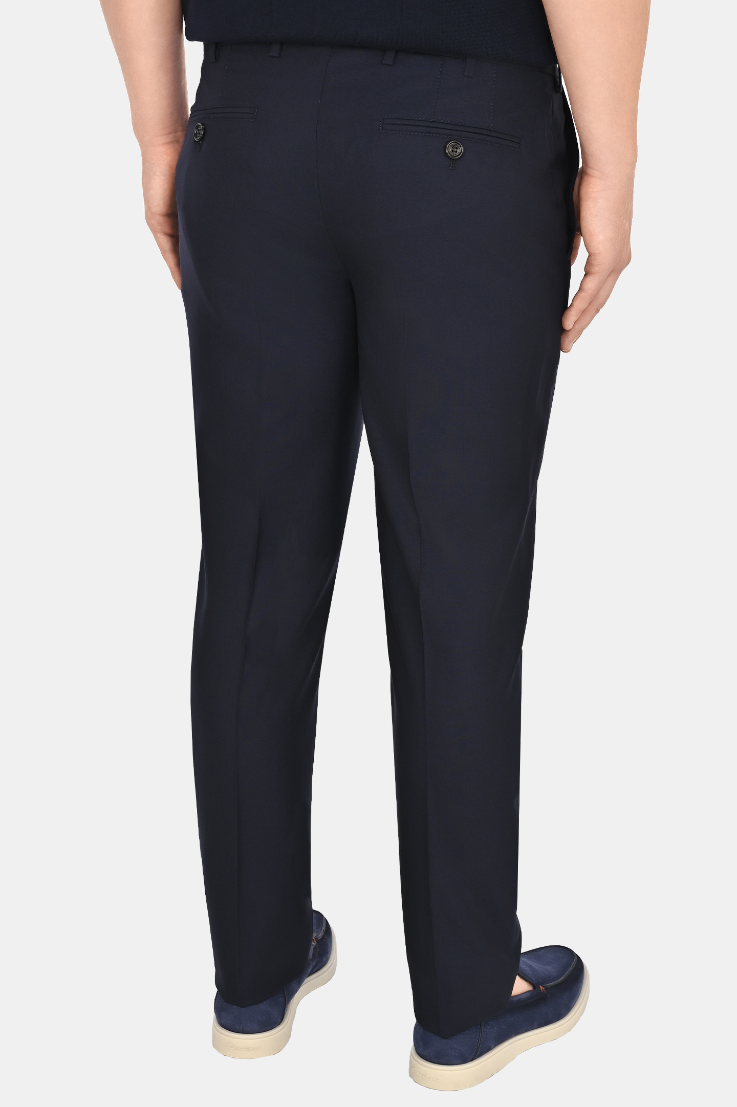 Классические шерстяные брюки BRUNELLO  CUCINELLI MB407I1770, цвет: Темно-синий, Мужской