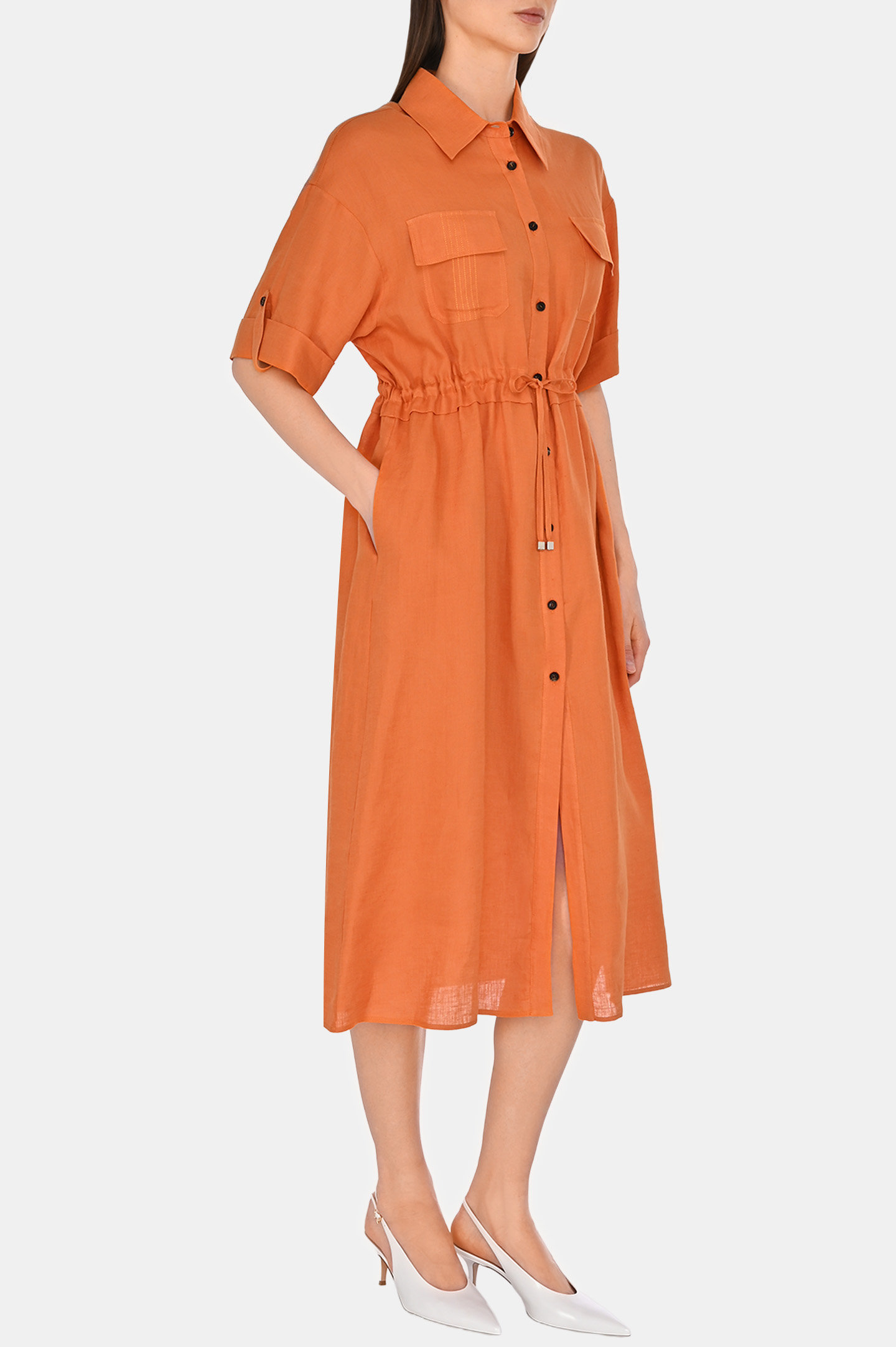 Платье KITON D59366H092850, цвет: Оранжевый, Женский