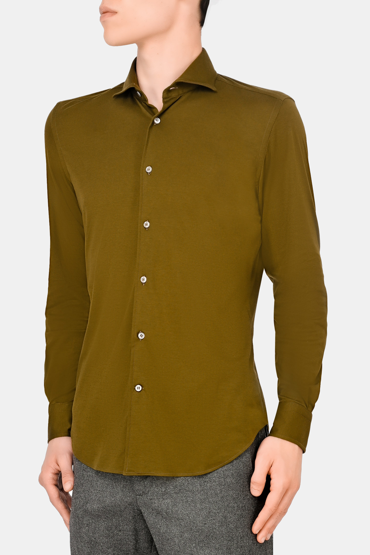 Рубашка LORO PIANA F1-FAL6123, цвет: Зеленый, Мужской