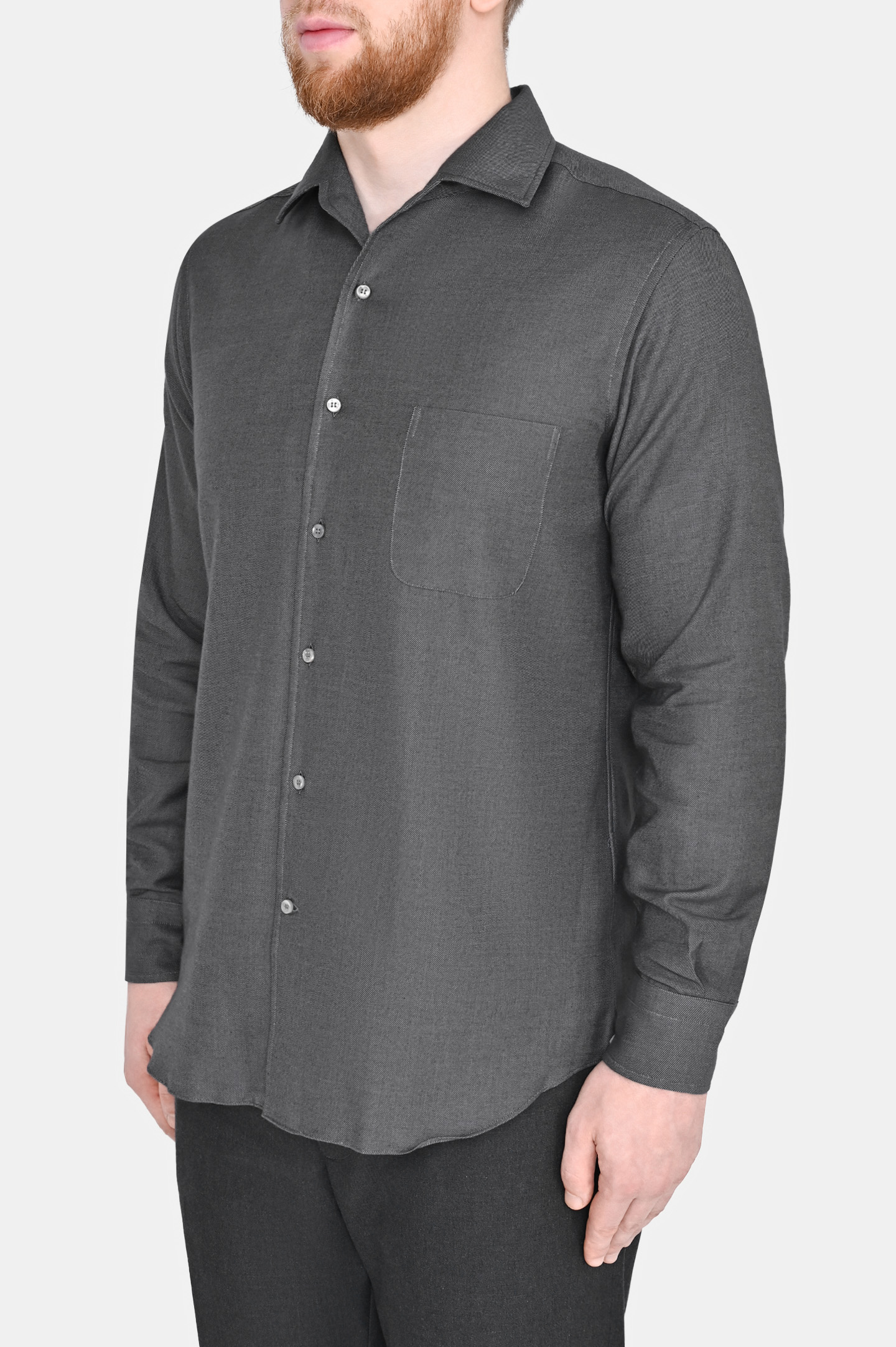 Рубашка LORO PIANA FAM5263, цвет: Серый, Мужской