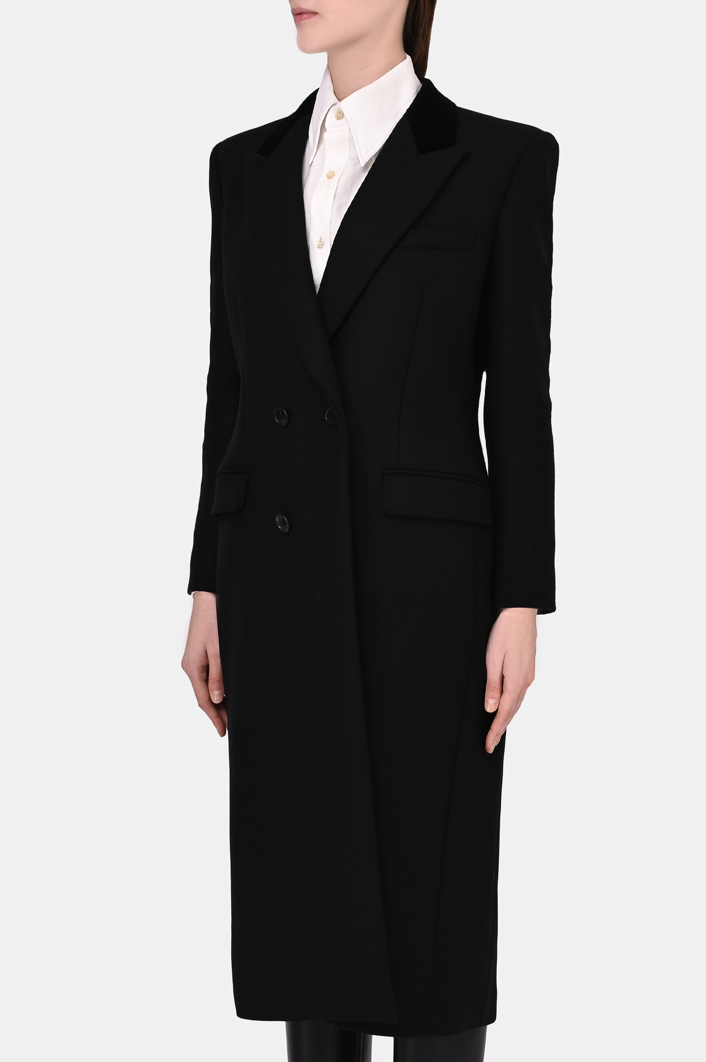Пальто SAINT LAURENT 661315 Y5B58, цвет: Черный, Женский
