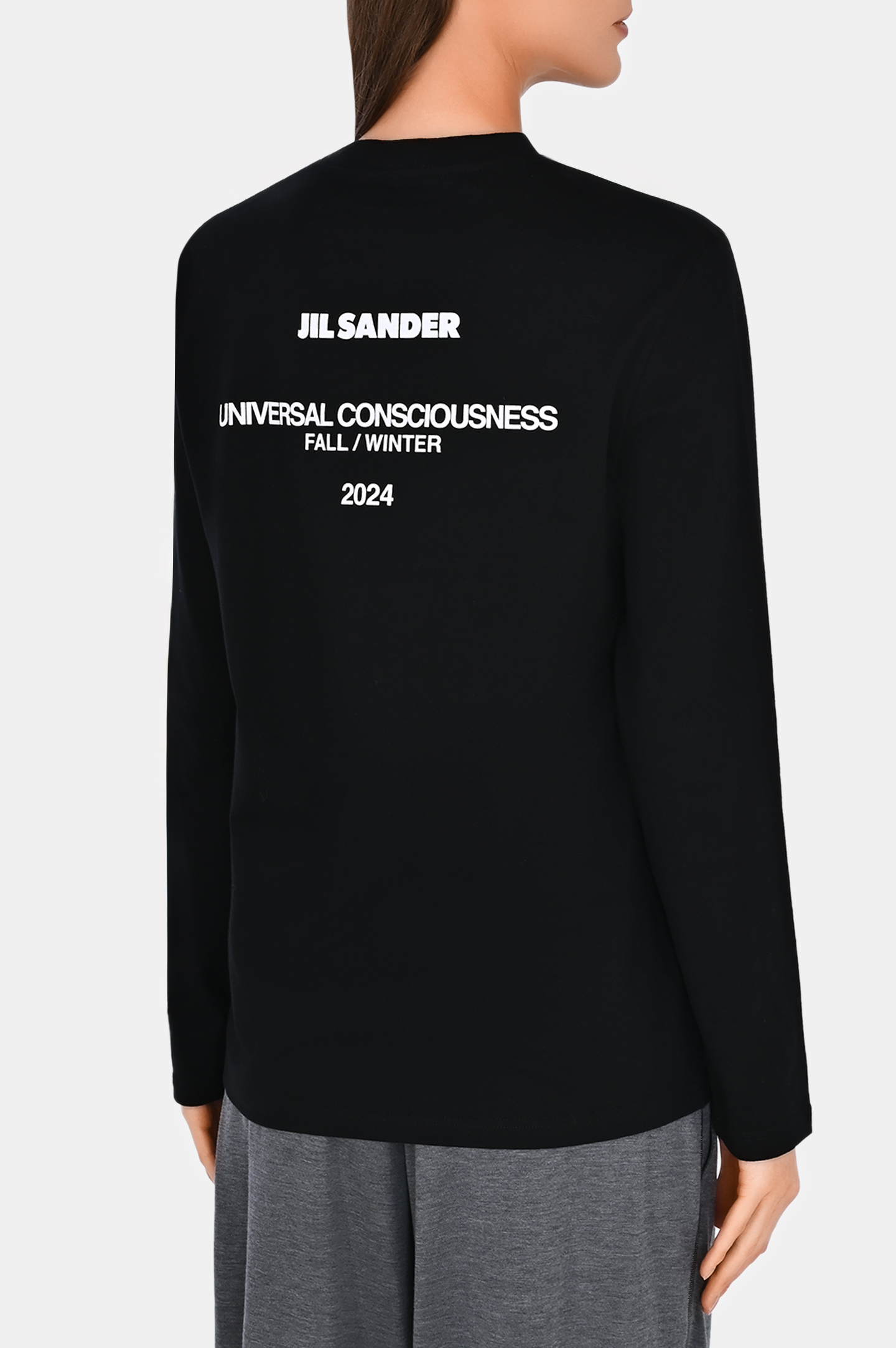 Лонгслив с логотипом JIL SANDER J02GC0129 J46219, цвет: Черный, Женский