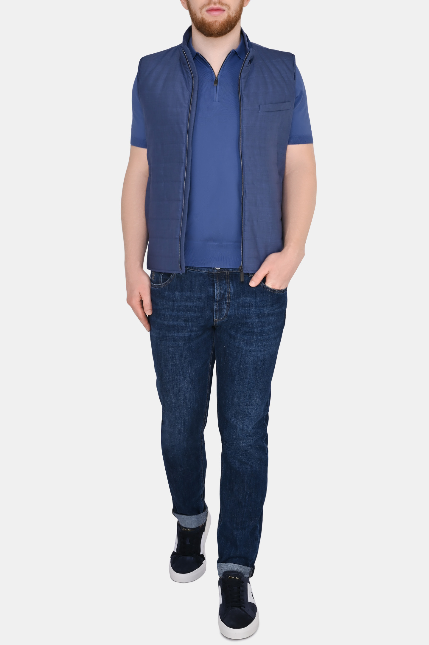 Жилет CANALI SR01620 O40698, цвет: Голубой, Мужской