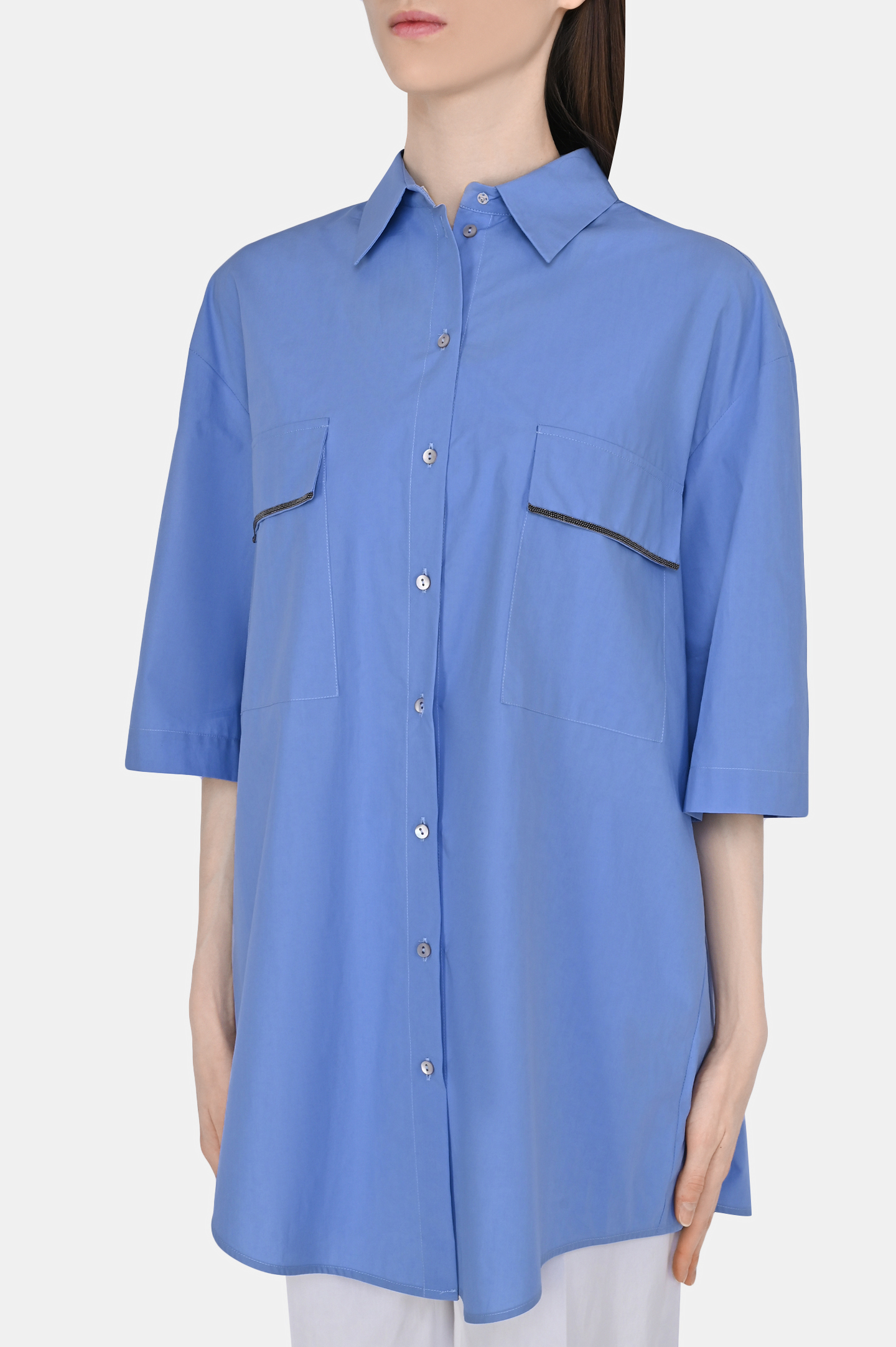Рубашка FABIANA FILIPPI CAD273W359D252, цвет: Голубой, Женский