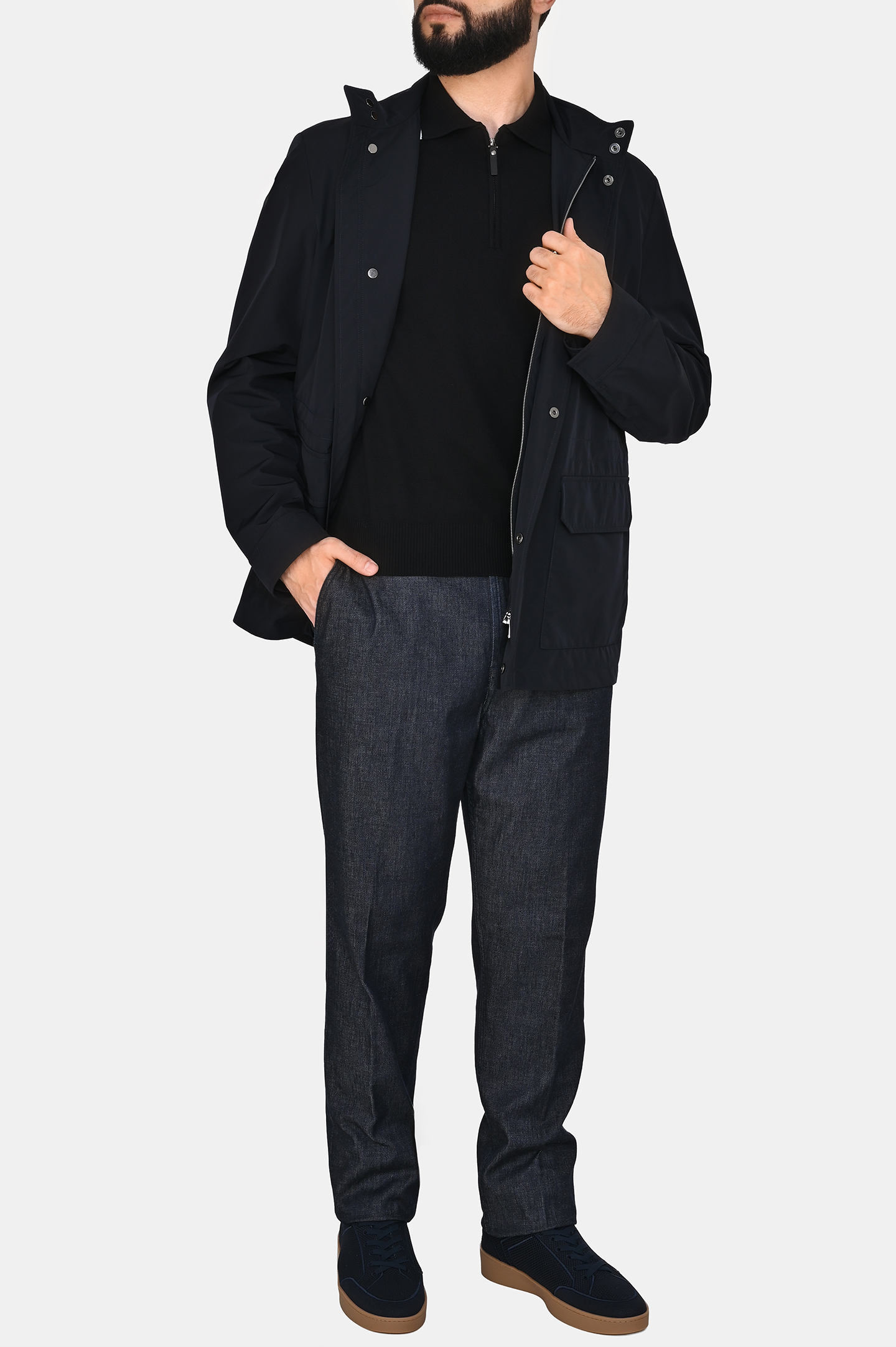 Брюки CANALI PD01488 91675-R, цвет: Темно-синий, Мужской
