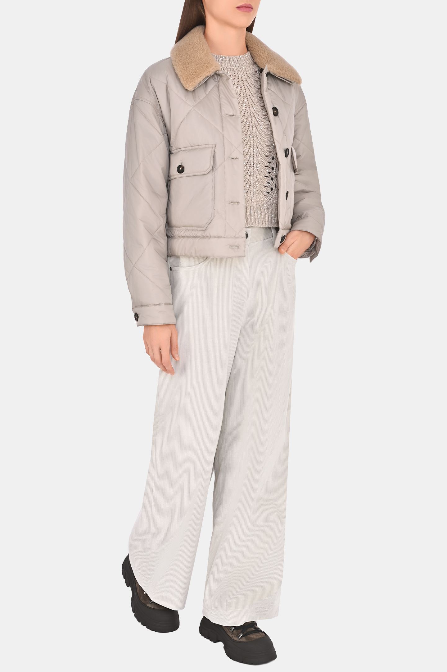 Свитер BRUNELLO  CUCINELLI MPT361500, цвет: Светло-бежевый, Женский