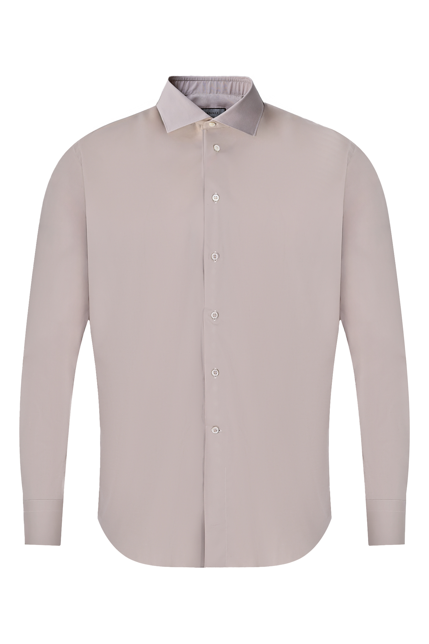 Рубашка из хлопка и эластана CANALI GD02832 7C3/1, цвет: Светло-бежевый, Мужской