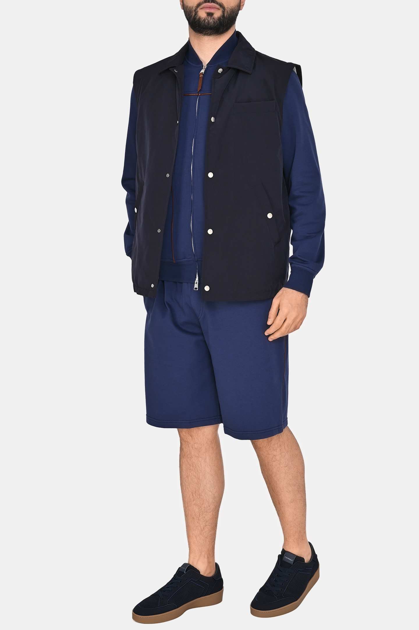 Куртка спорт BRUNELLO  CUCINELLI MW8639084G, цвет: Темно-синий, Мужской