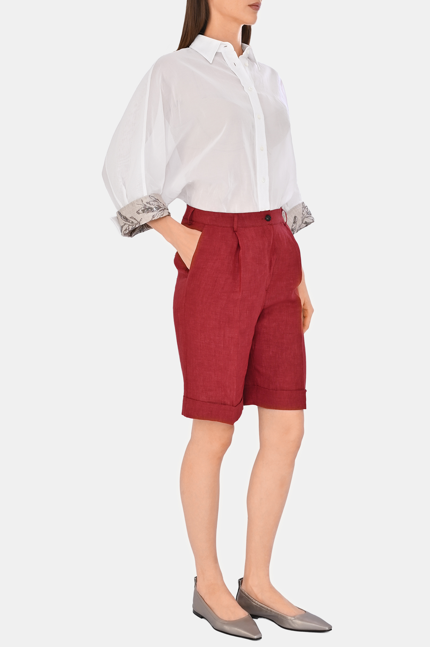 Шорты KITON D51115K0903E0, цвет: Бордовый, Женский