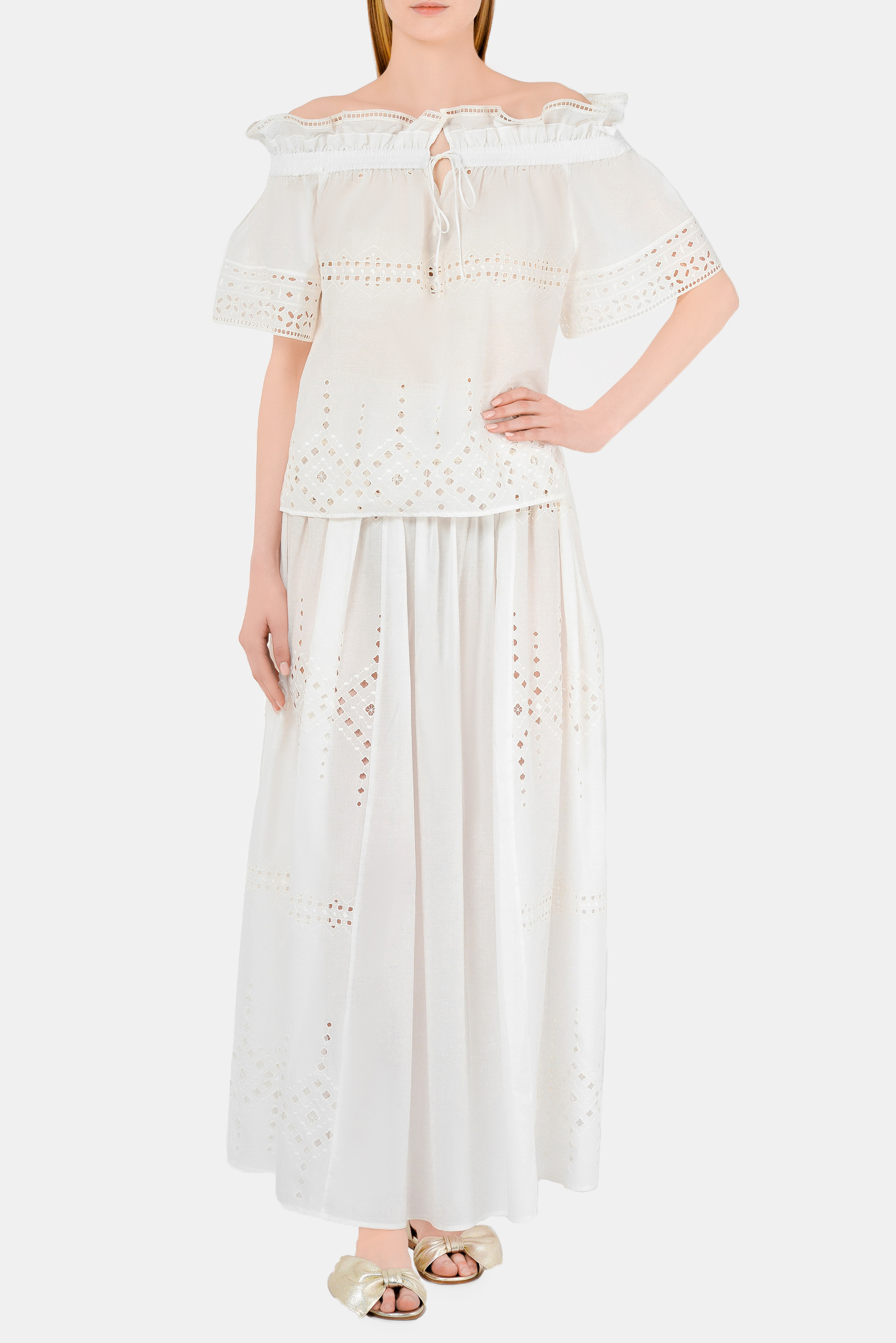 Юбка ERMANNO SCERVINO D384O302XSG, цвет: Белый, Женский