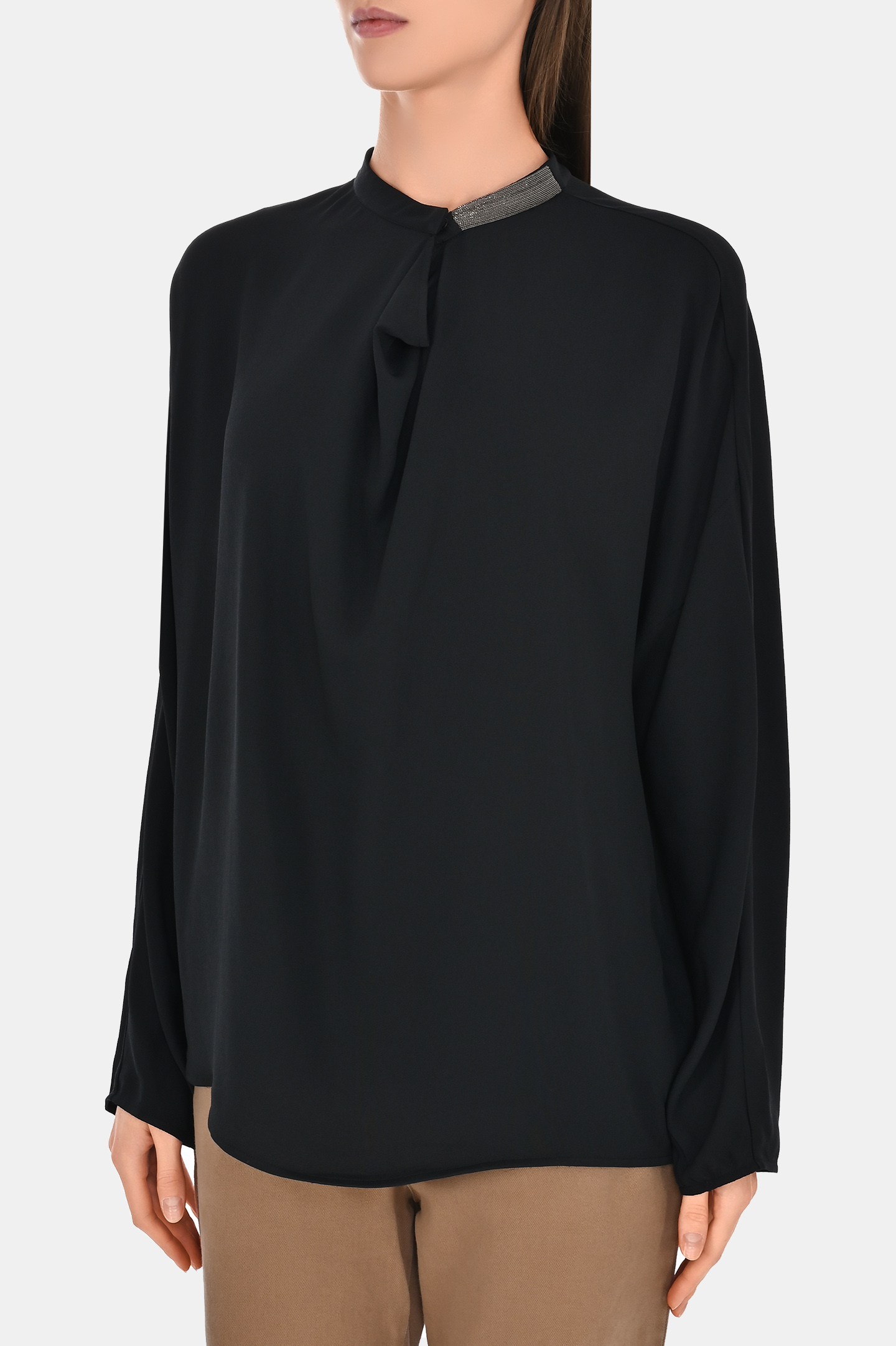 Блуза FABIANA FILIPPI TPD223F597, цвет: Черный, Женский