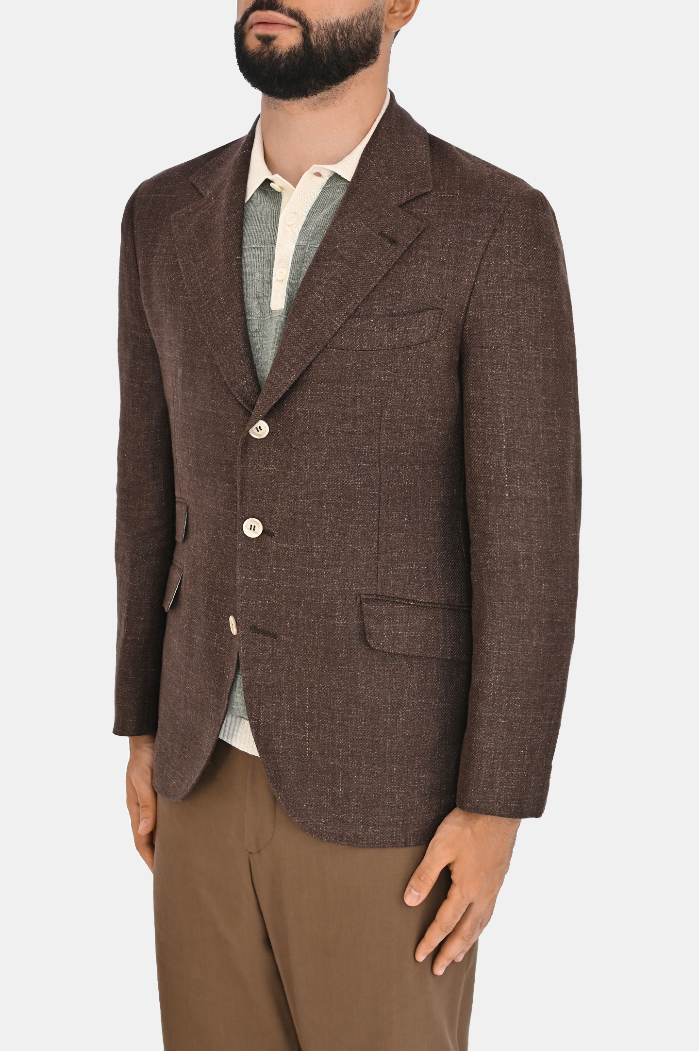 Пиджак BRUNELLO  CUCINELLI MW4827BWDC, цвет: Темно-коричневый, Мужской
