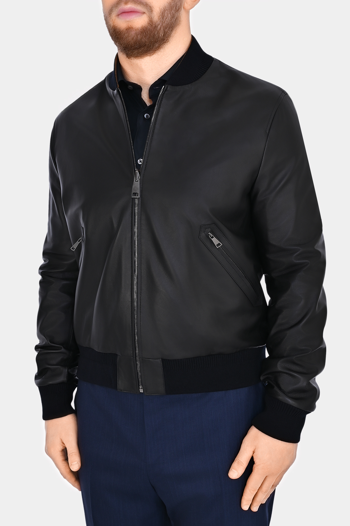 Кожаная куртка двухсторонняя CANALI LE00258 O70409, цвет: Черный, Мужской