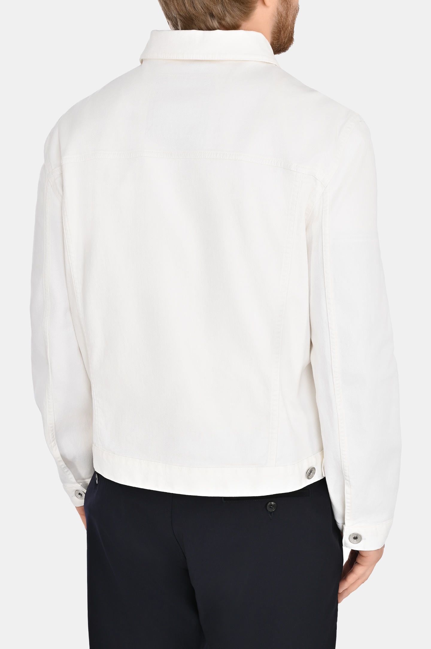 Джинсовая куртка с карманами BRUNELLO  CUCINELLI M277P6900, цвет: Белый, Мужской