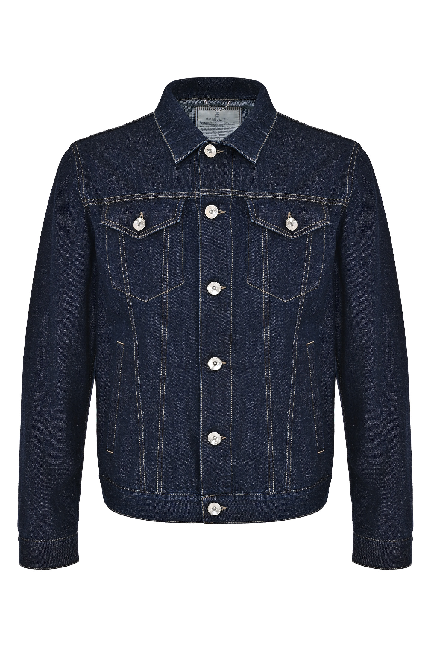 Джинсовая куртка с карманами BRUNELLO  CUCINELLI M0Z376896, цвет: Темно-синий, Мужской