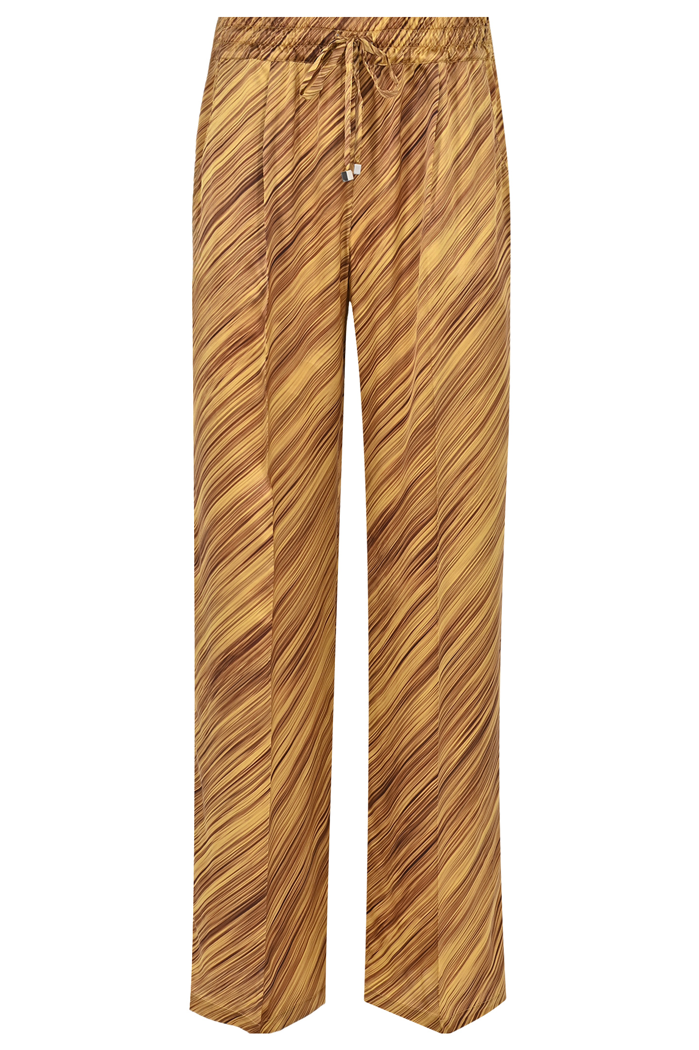 Широкие брюки из шелка со стрелками KITON D48122K0978C0, цвет: Желтый, Женский