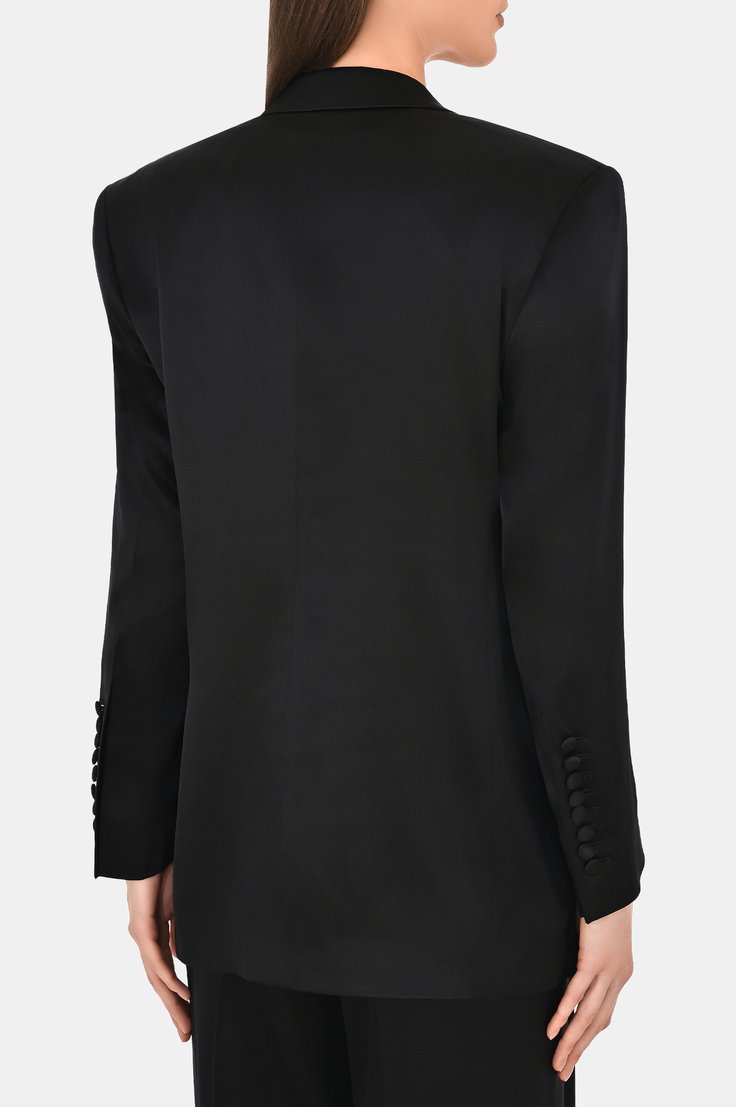 Жакет из шелка двухбортный с карманами JACOB LEE WSB047SS24-1SSB, цвет: Черный, Женский