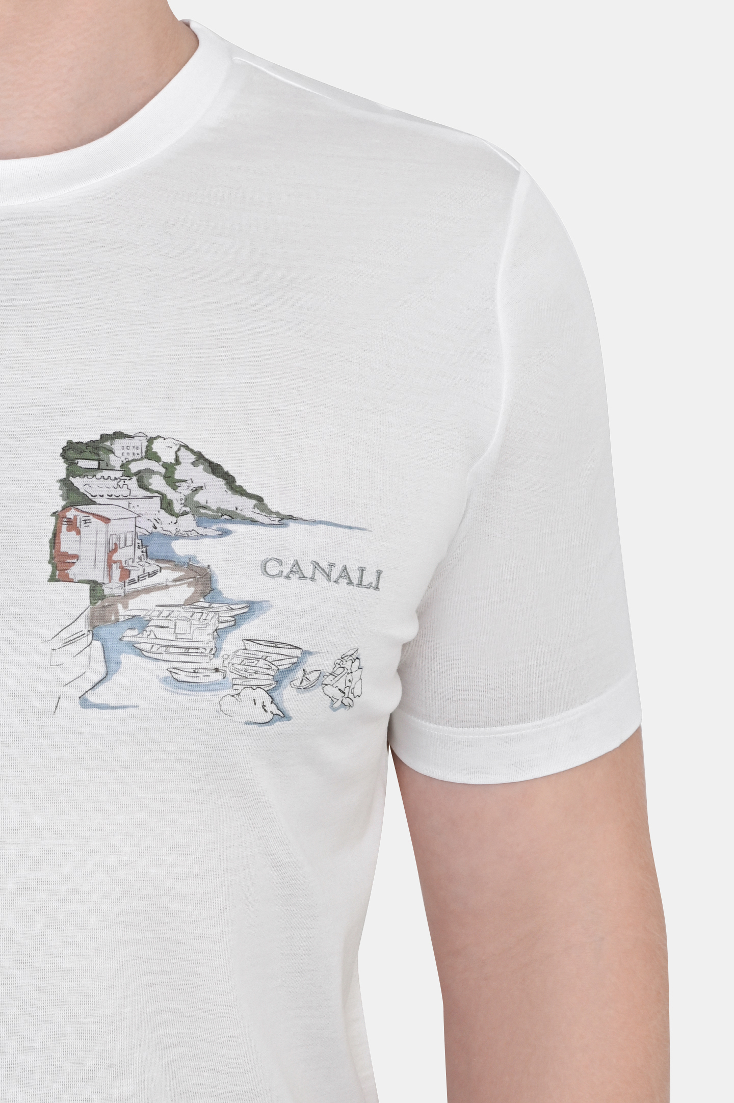 Футболка CANALI MJ01908 T0003, цвет: Белый, Мужской